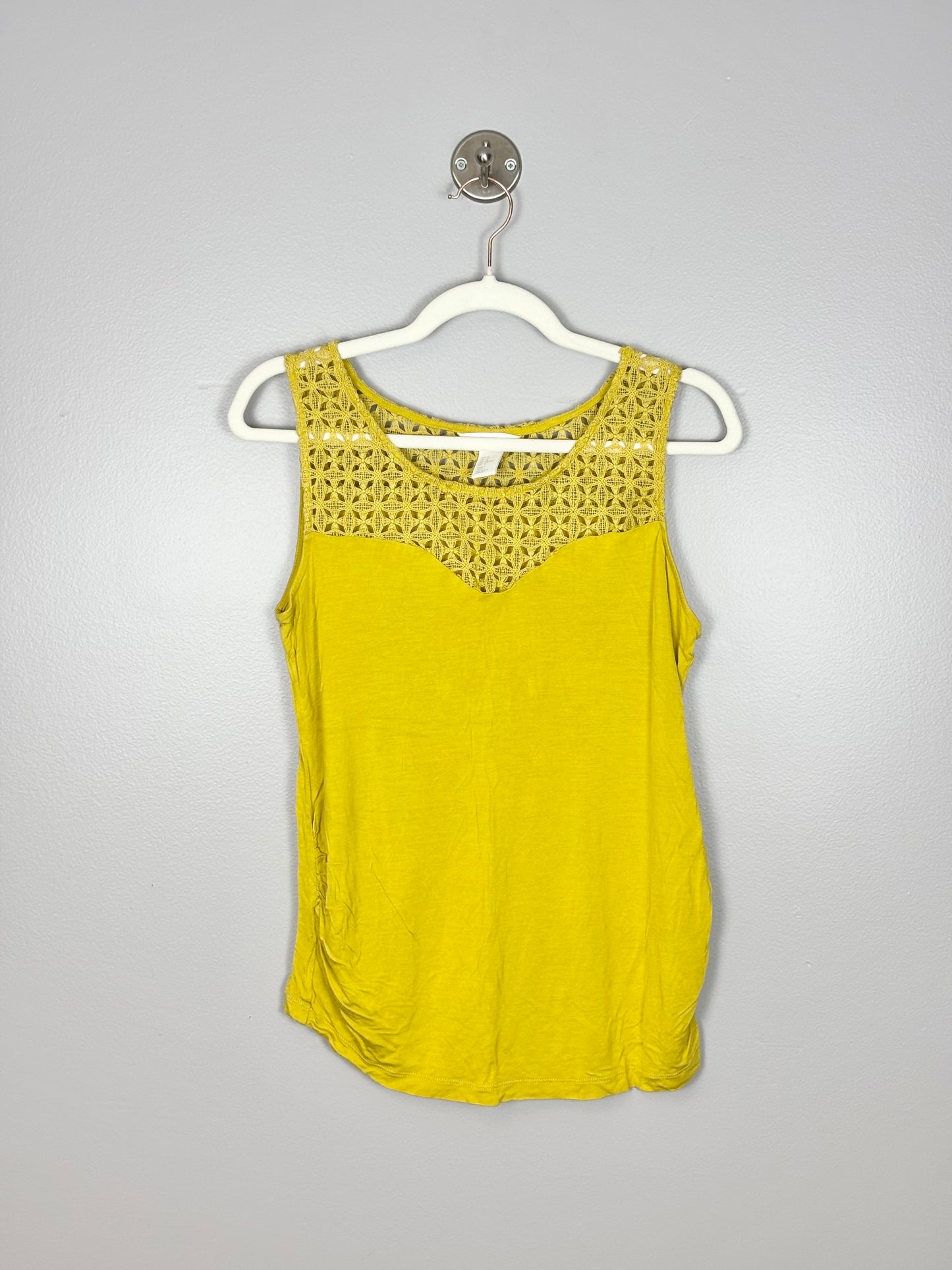 M - H & M Mama Yellow Crochet Sleeveless Top