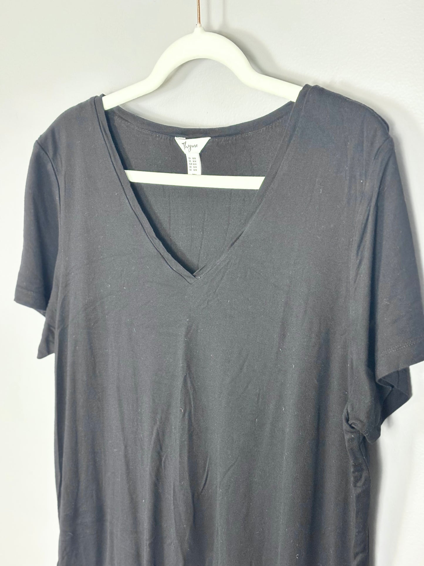 M - Thyme Black Double-Layer Nursing Shirt