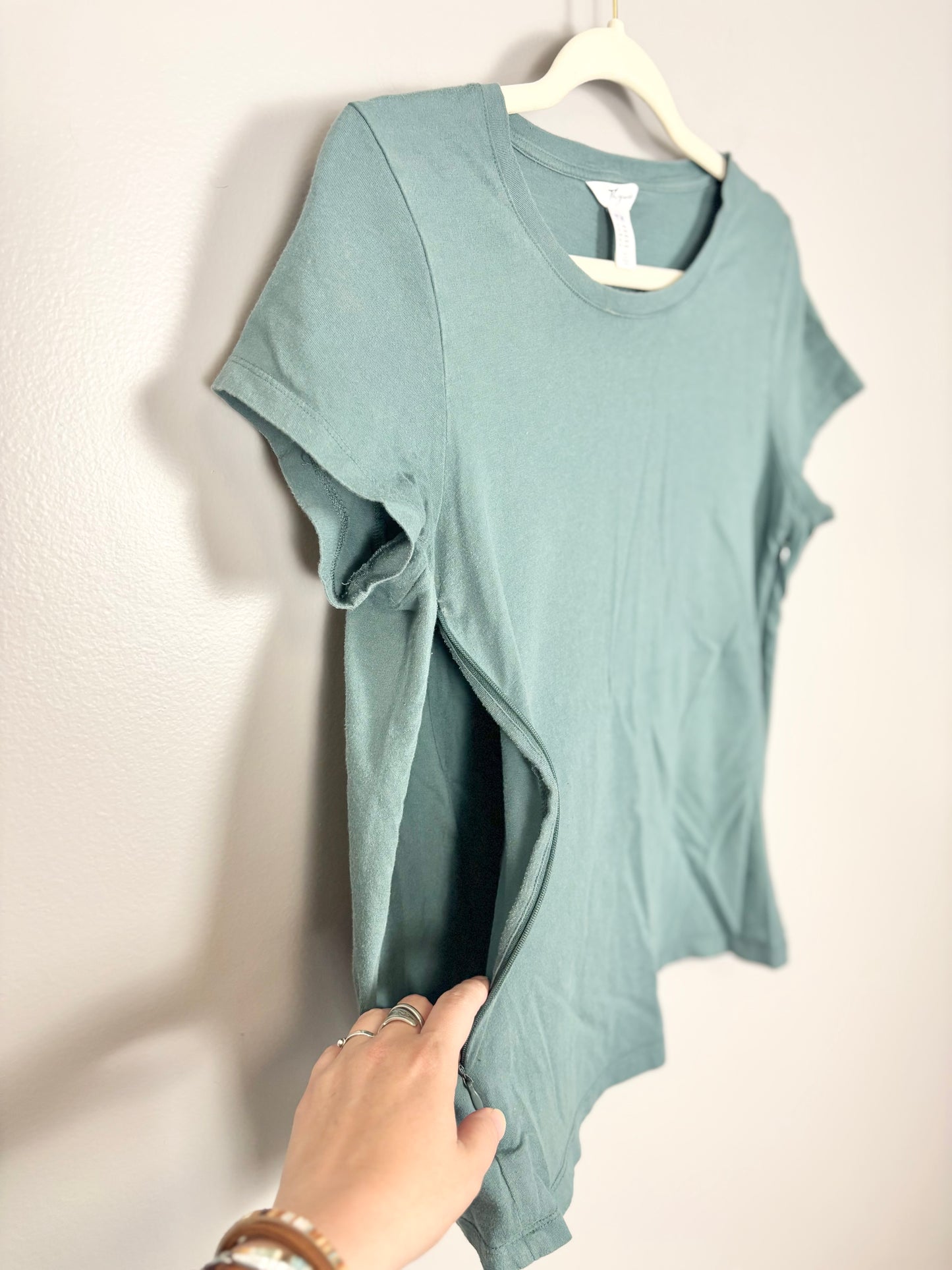 M - Thyme Sage Green Nursing Shirt