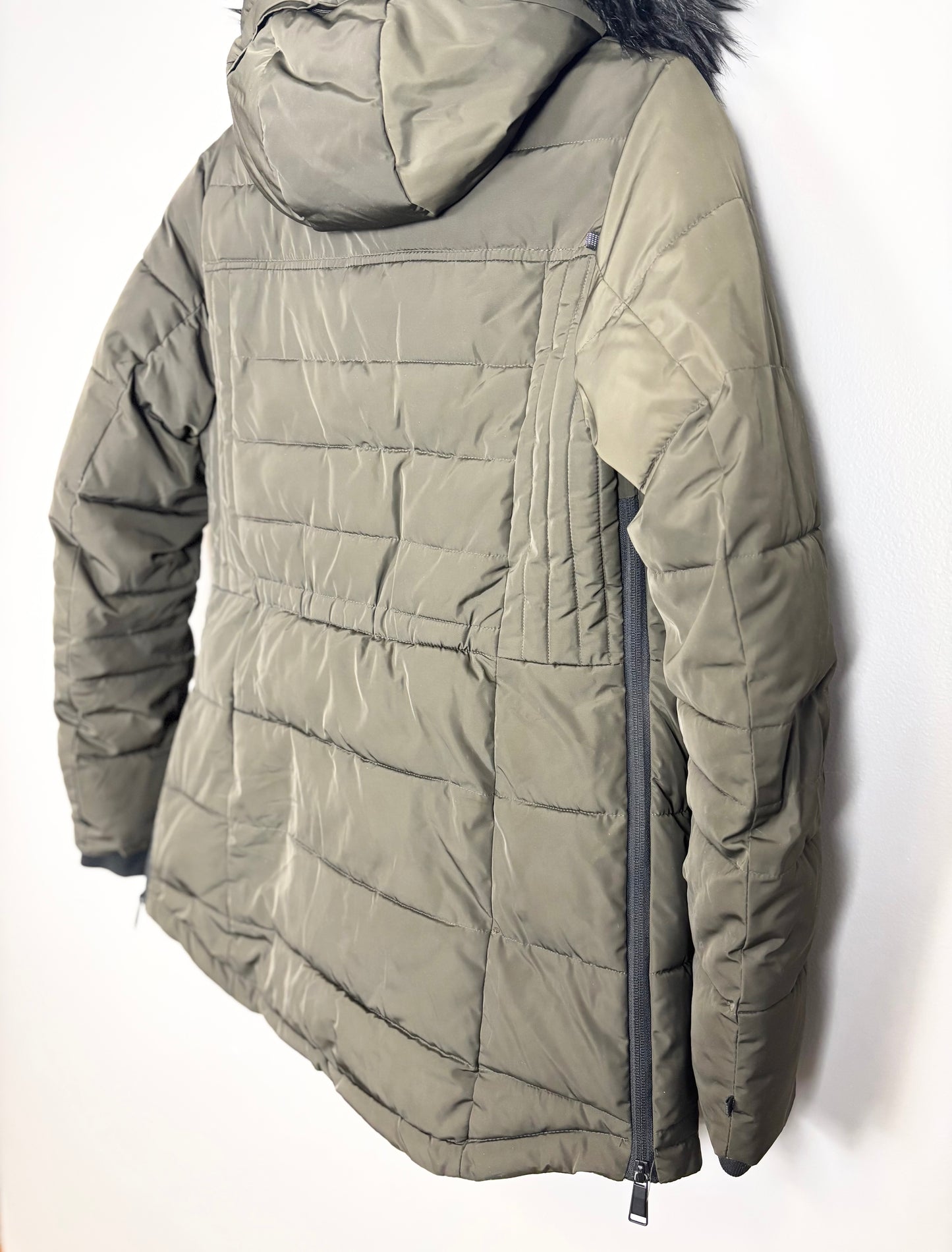 XS - Thyme Olive Green Puffer Jacket w/Maternity Insert Panel