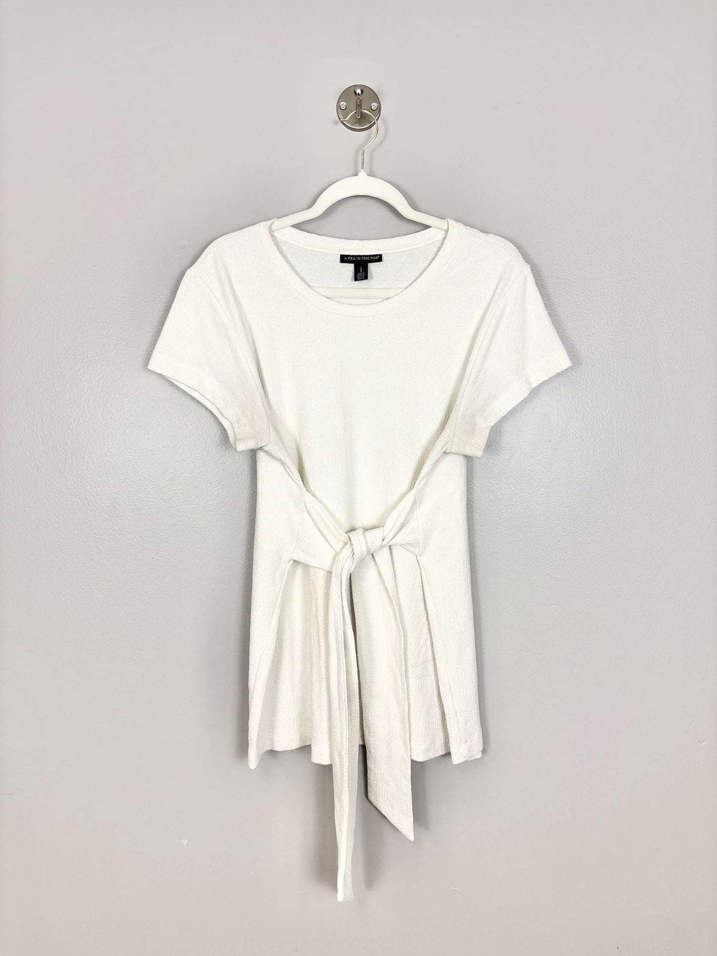 L - A Pea In The Pod Cream Tie-Front Blouse
