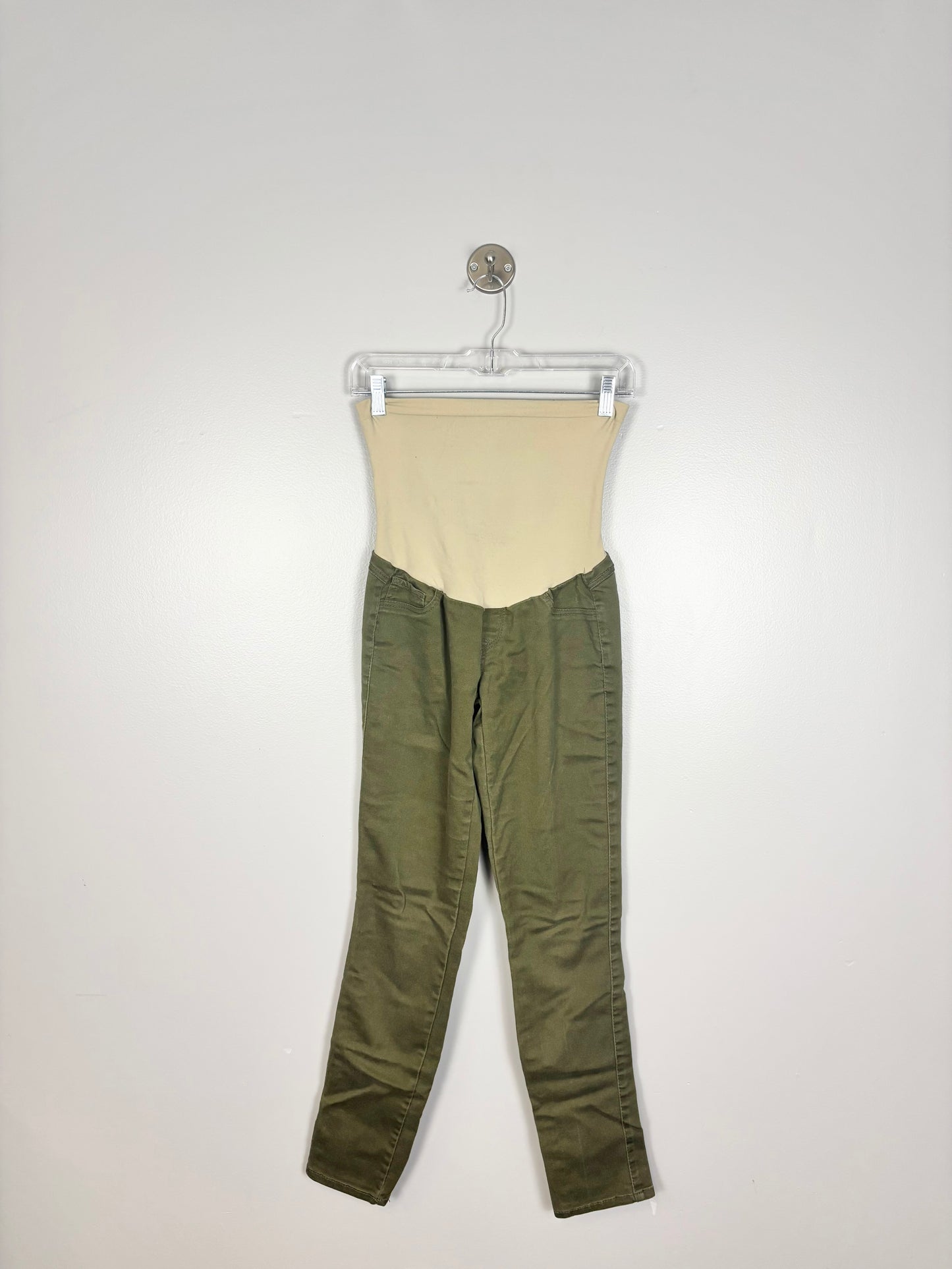 S - Indigo Blue Olive Green Skinny Denim