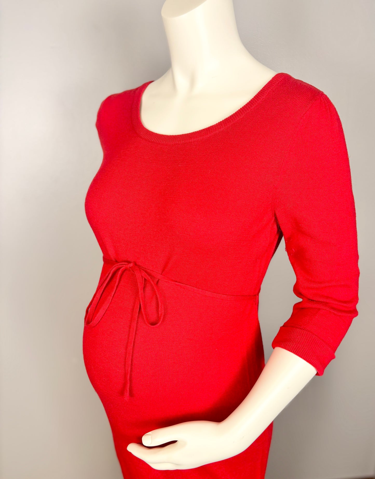 M - H & M Mama Red Knit Sweater Dress