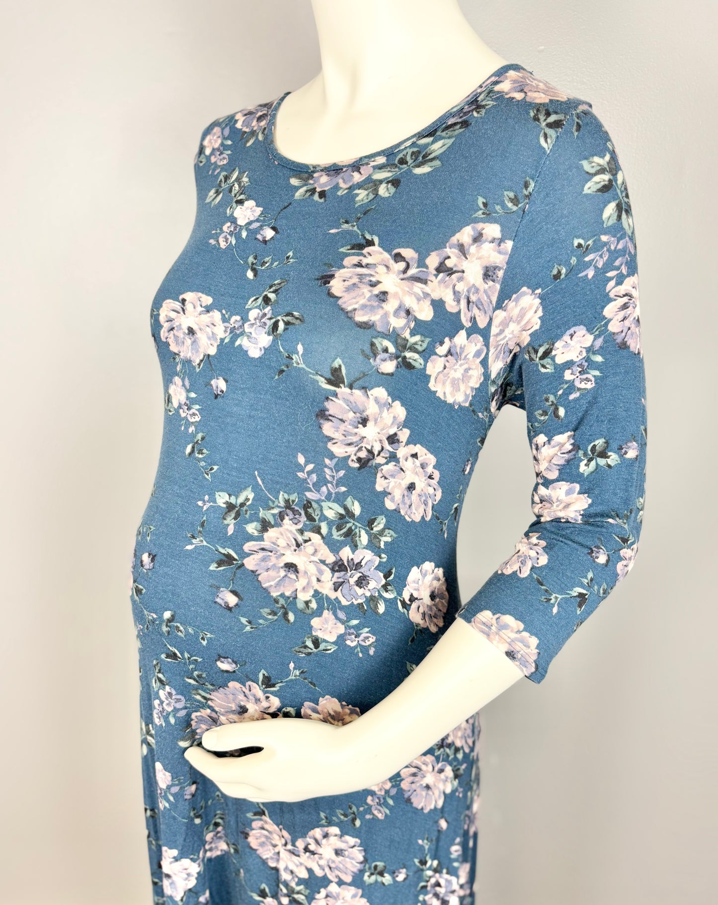 XL – Bellamy Dark Teal Floral Maxi Dress