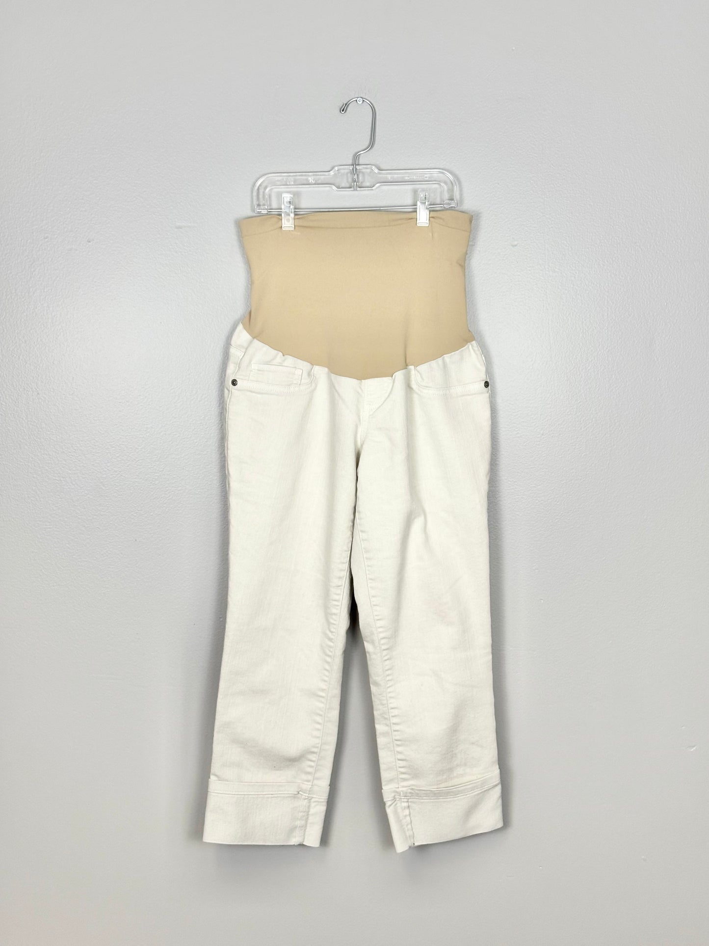 S - Motherhood Cream Denim Capri