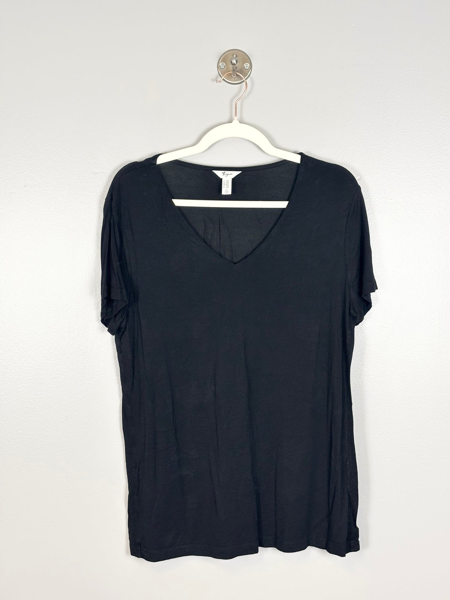 M - Thyme Black Side-Panel Nursing Shirt