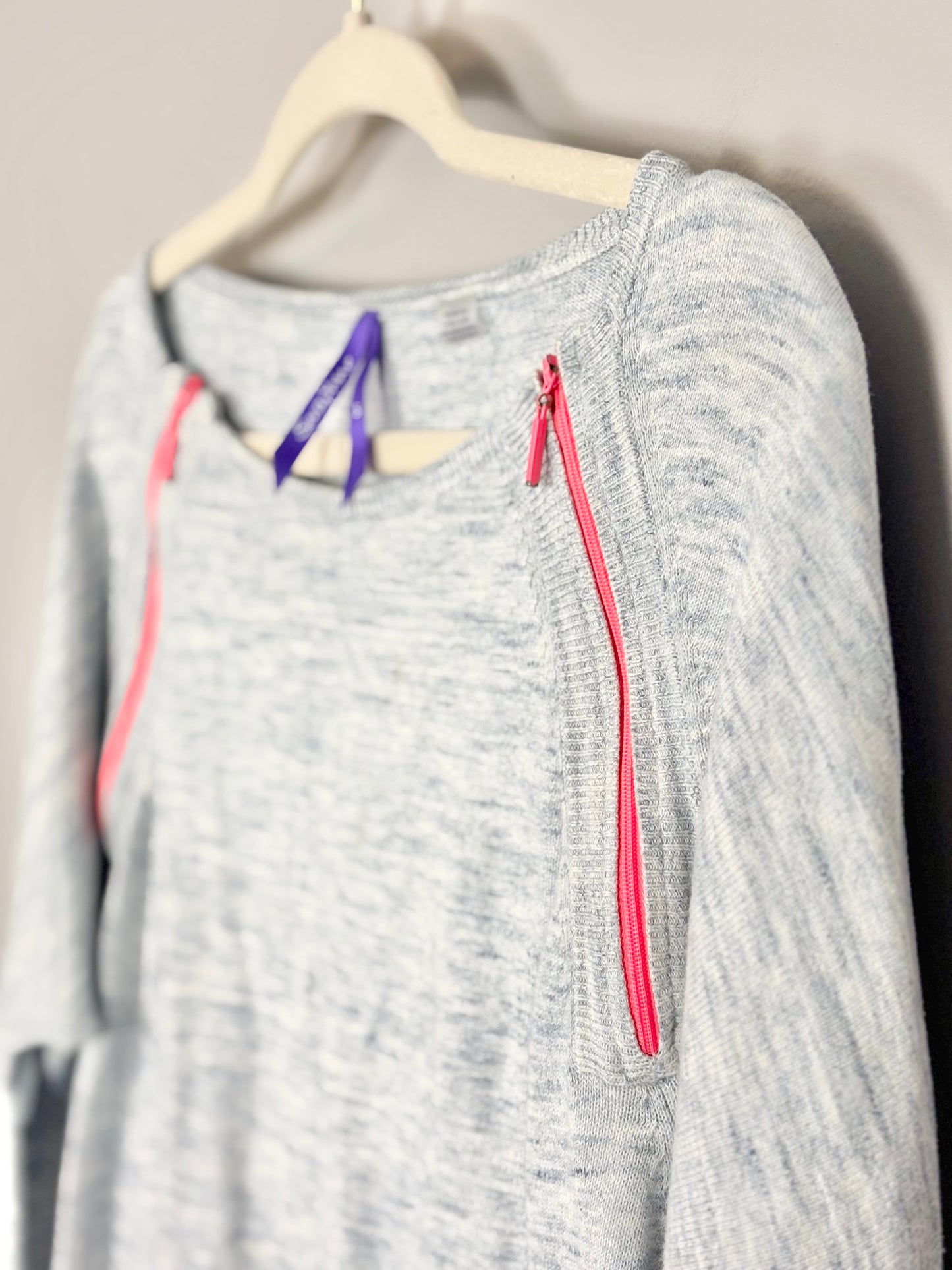 S - Seraphine Neon Pink Zipper Nursing Sweater