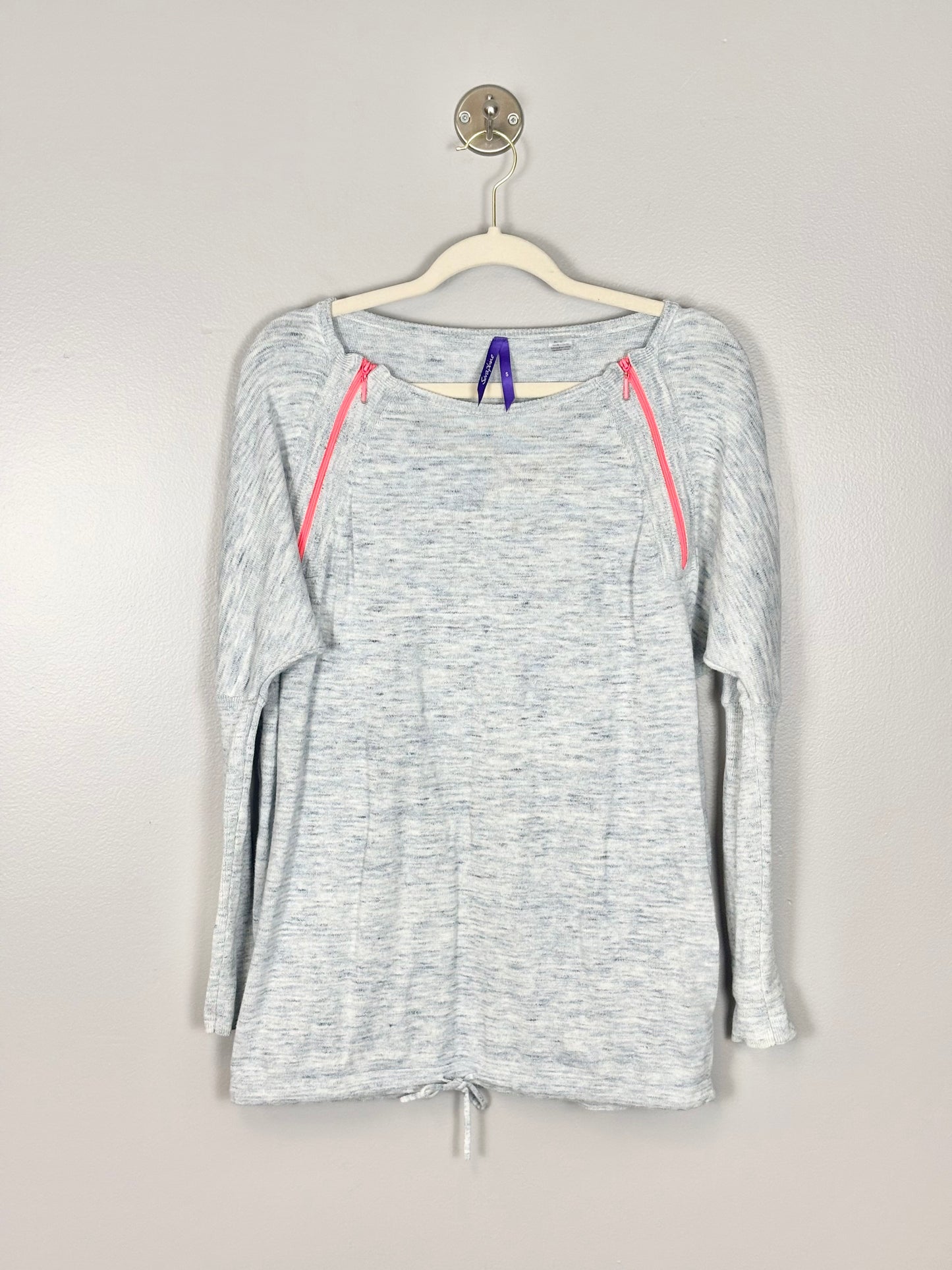 S - Seraphine Neon Pink Zipper Nursing Sweater