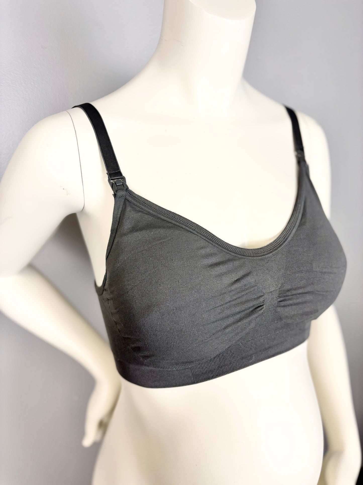 XL - Thyme Charcoal Grey Nursing Bralette