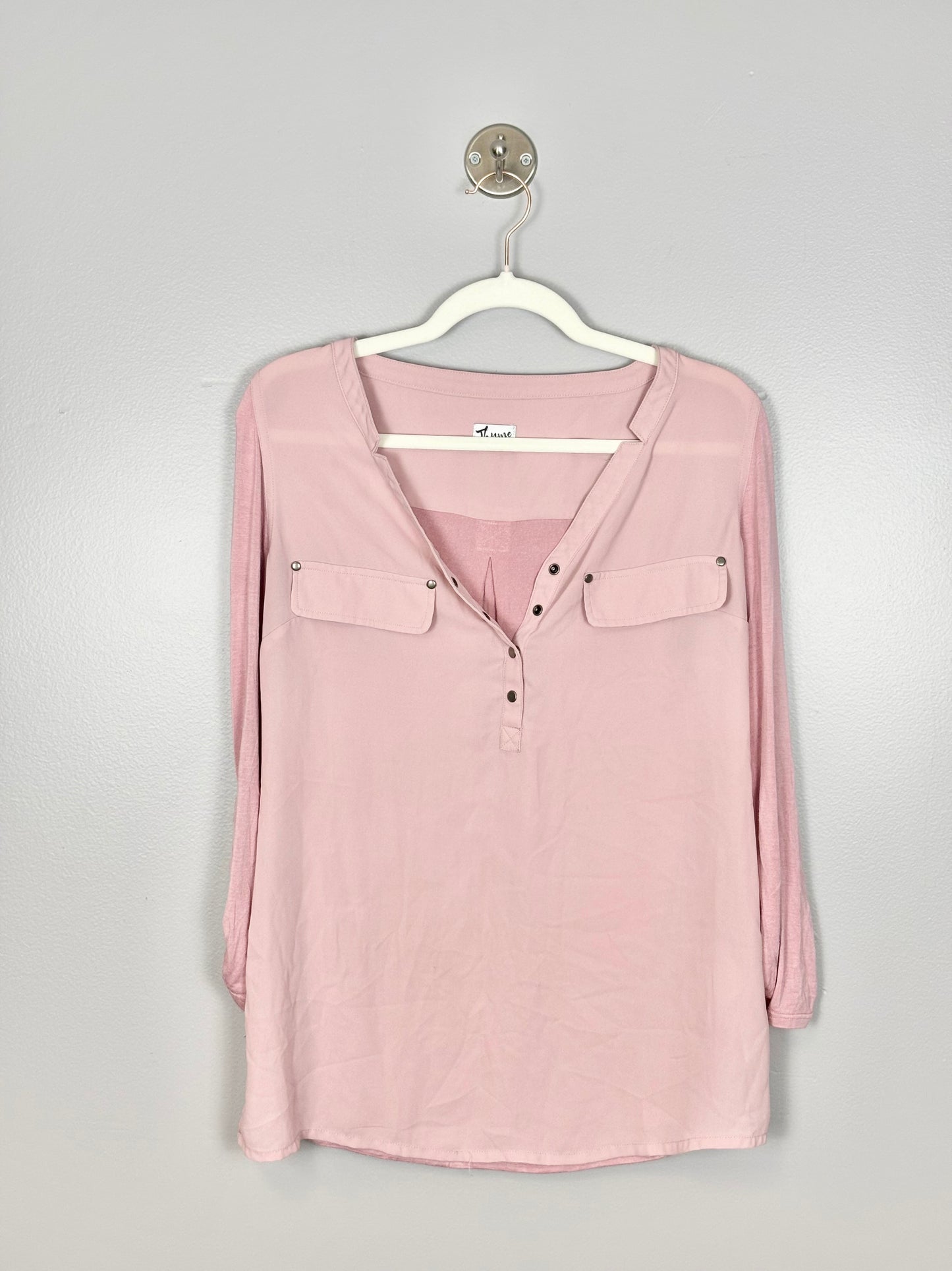 S - Thyme Pink Long Sleeve Nursing-Friendly Shirt