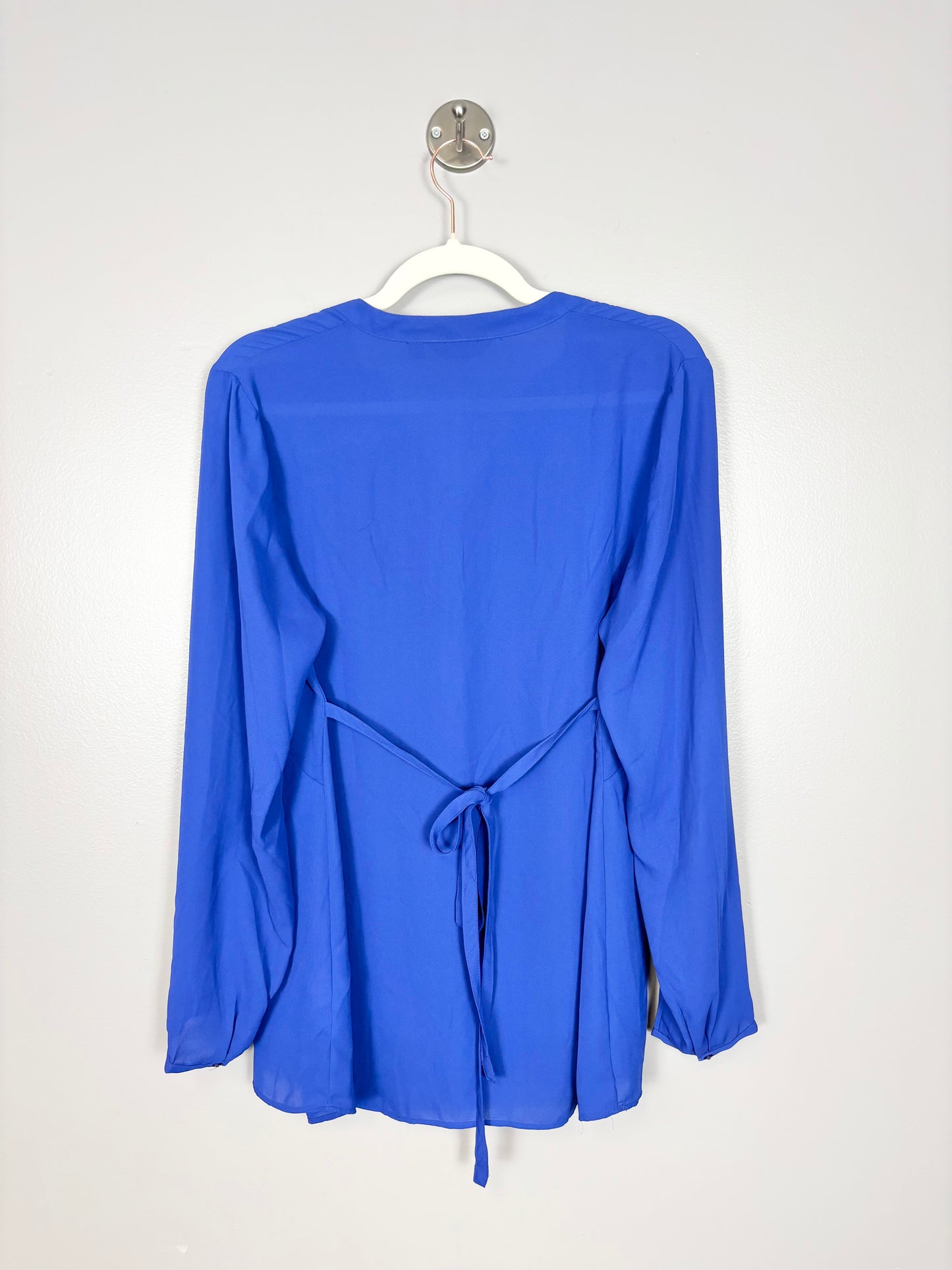 M - Stork & Babe Royal Blue Tie-Back Blouse