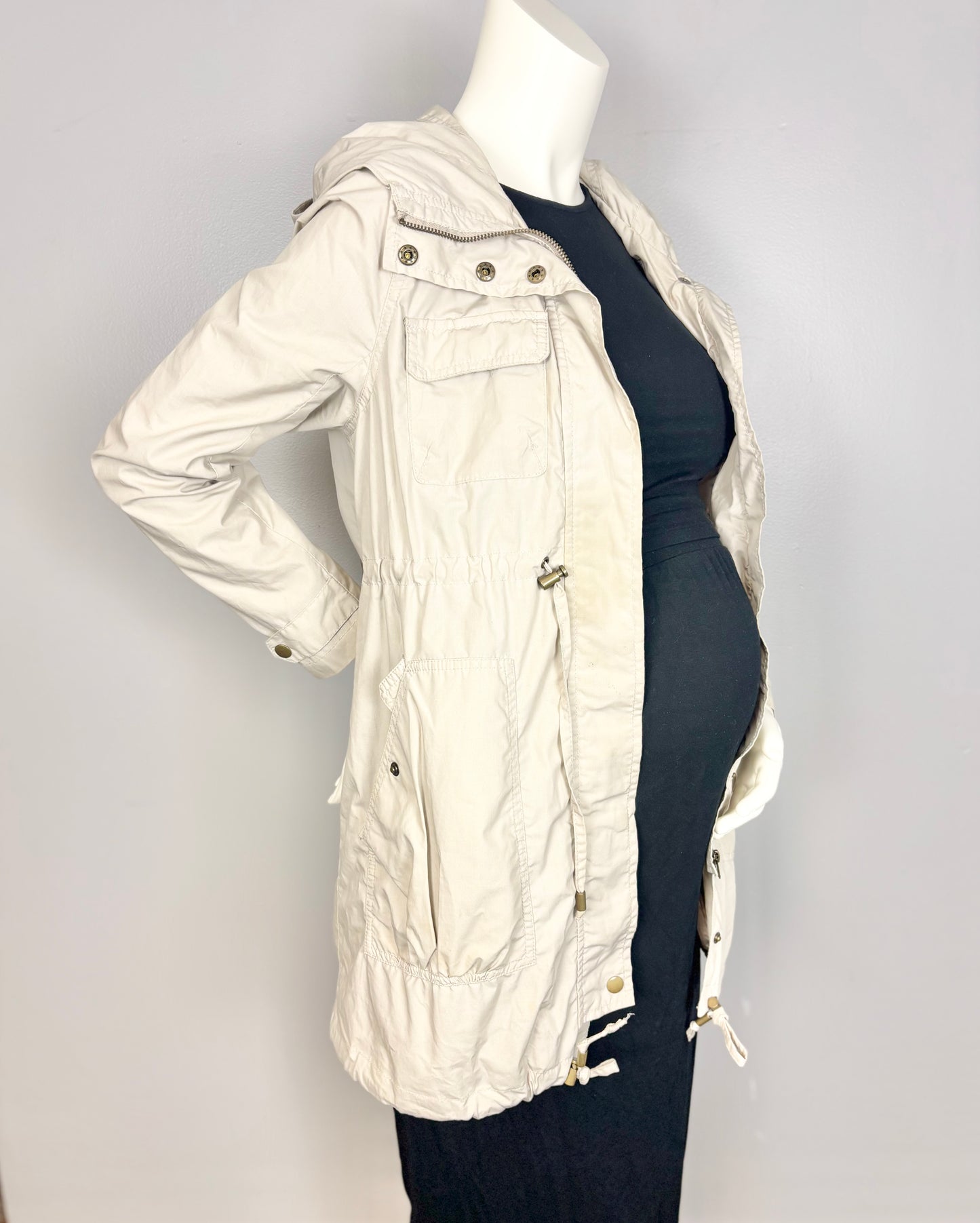 S - H & M Mama Cream Cotton Spring Jacket