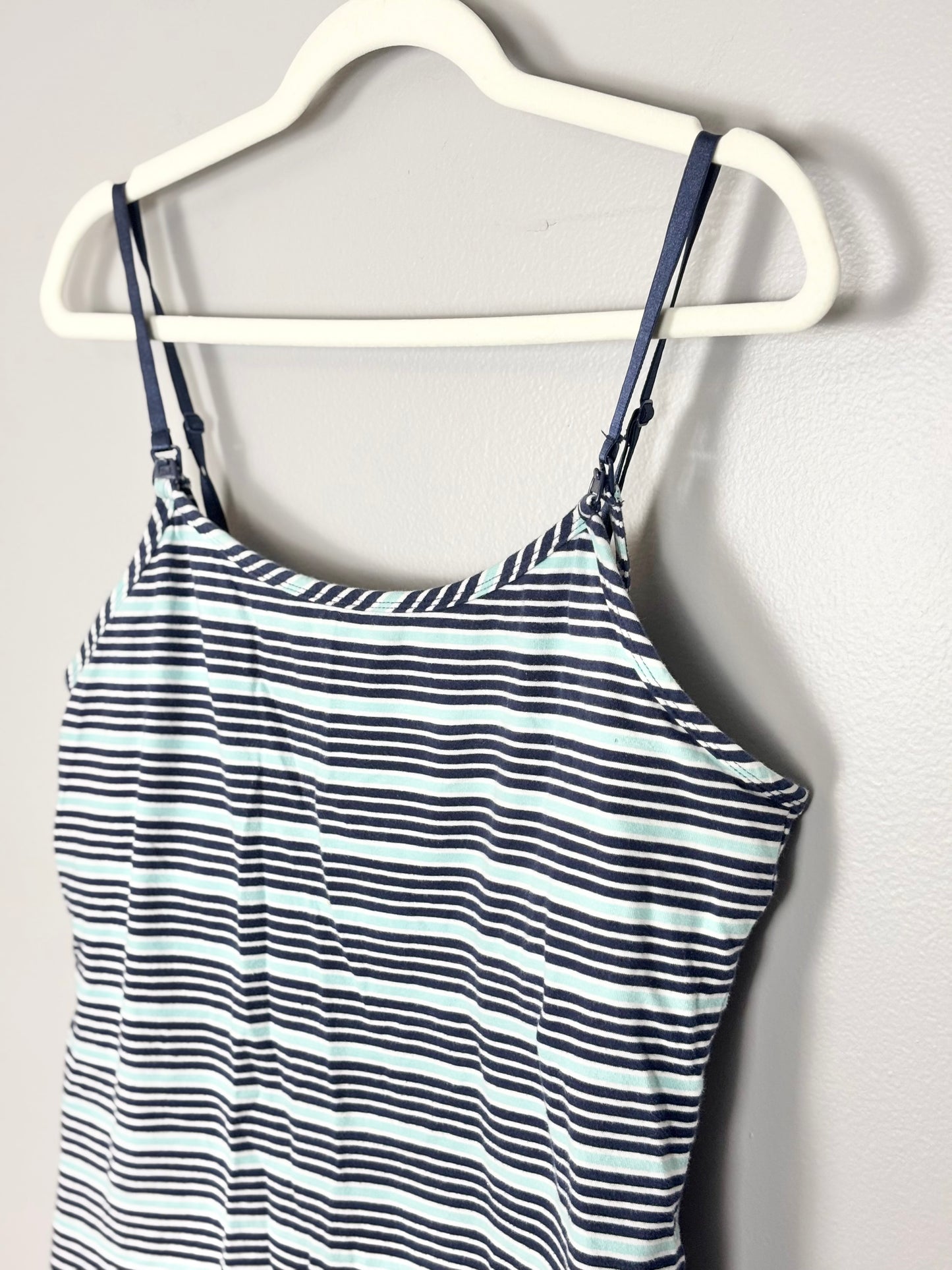 L - Thyme Teal Stripe Nursing Tank