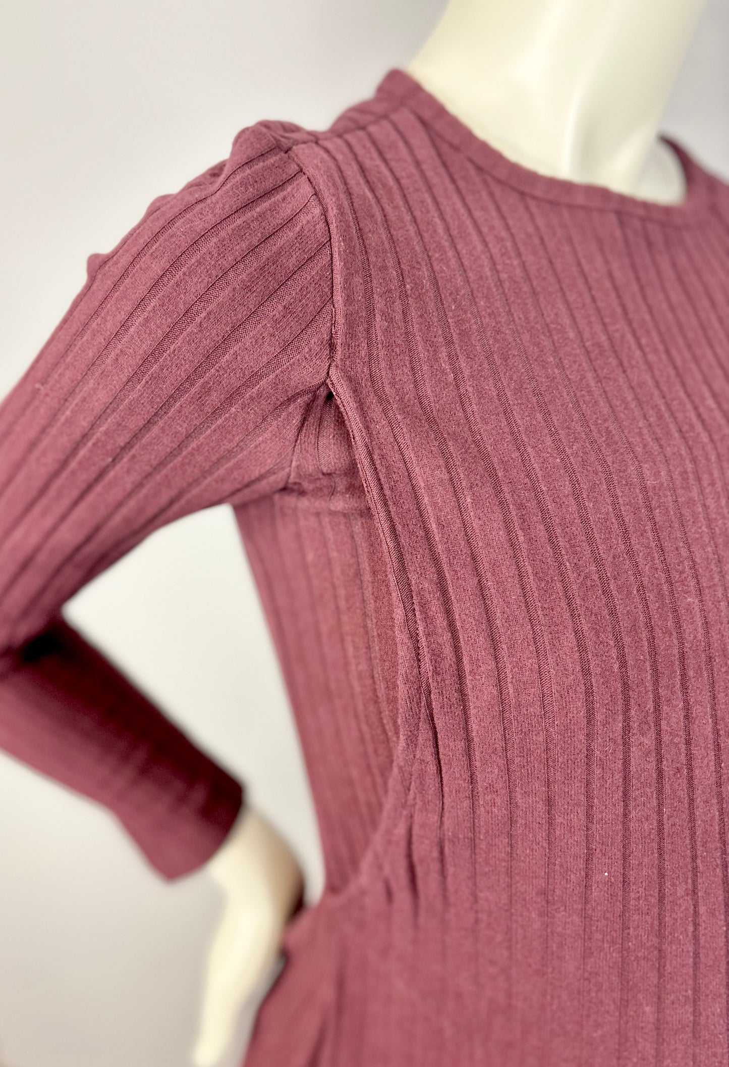 M - Old Navy Soft Ribbed Plum Nursing Dress