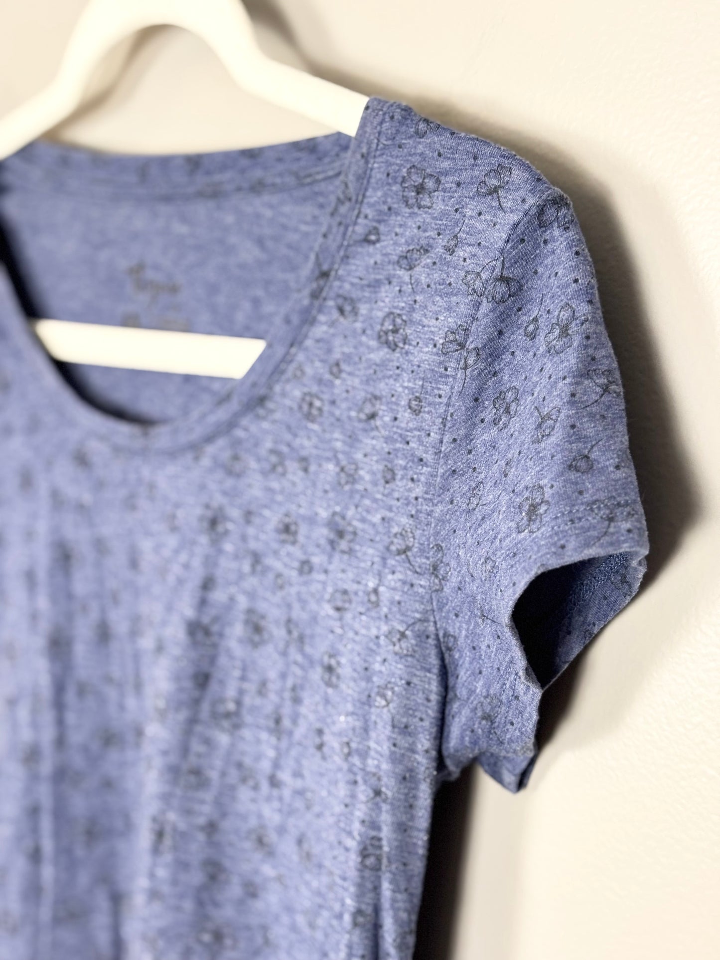 S - Thyme Blue Tiny Florals Fitted Shirt