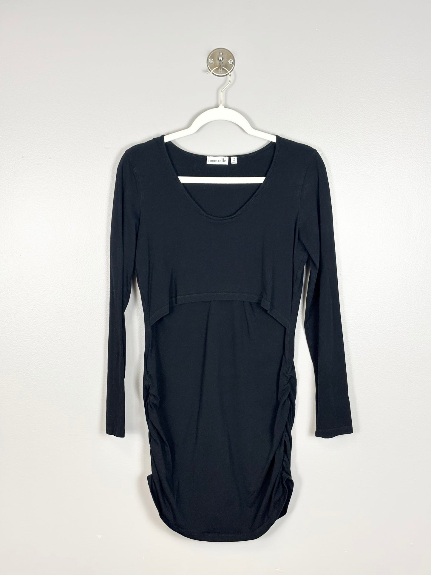 M - Momzelle Black Long Sleeve Nursing Shirt