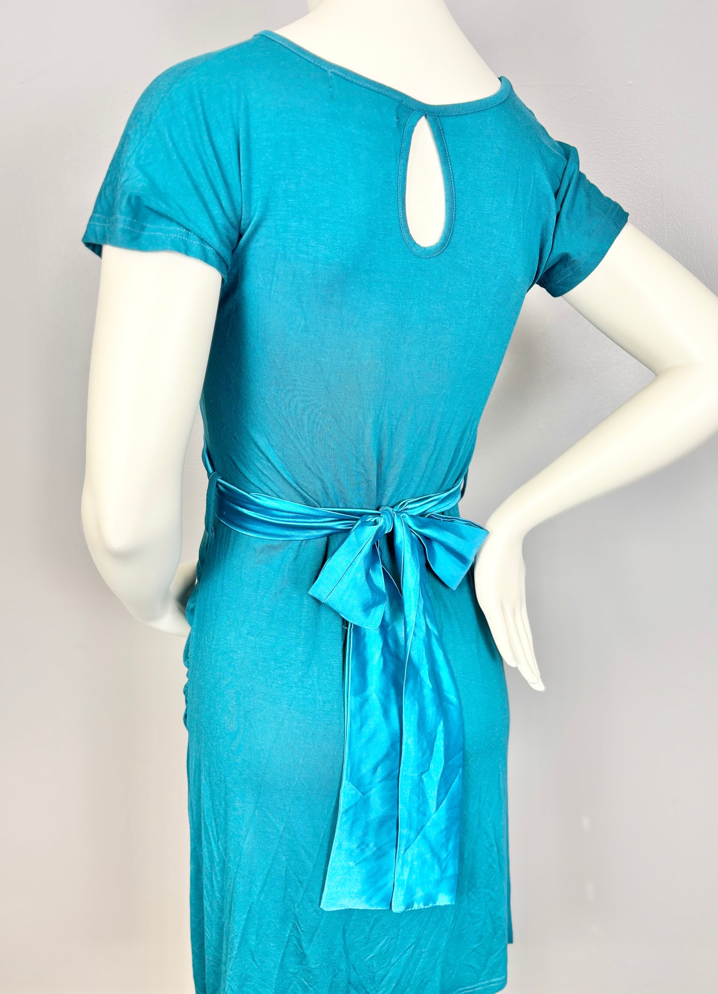 S - Modern Mommy Teal Dress