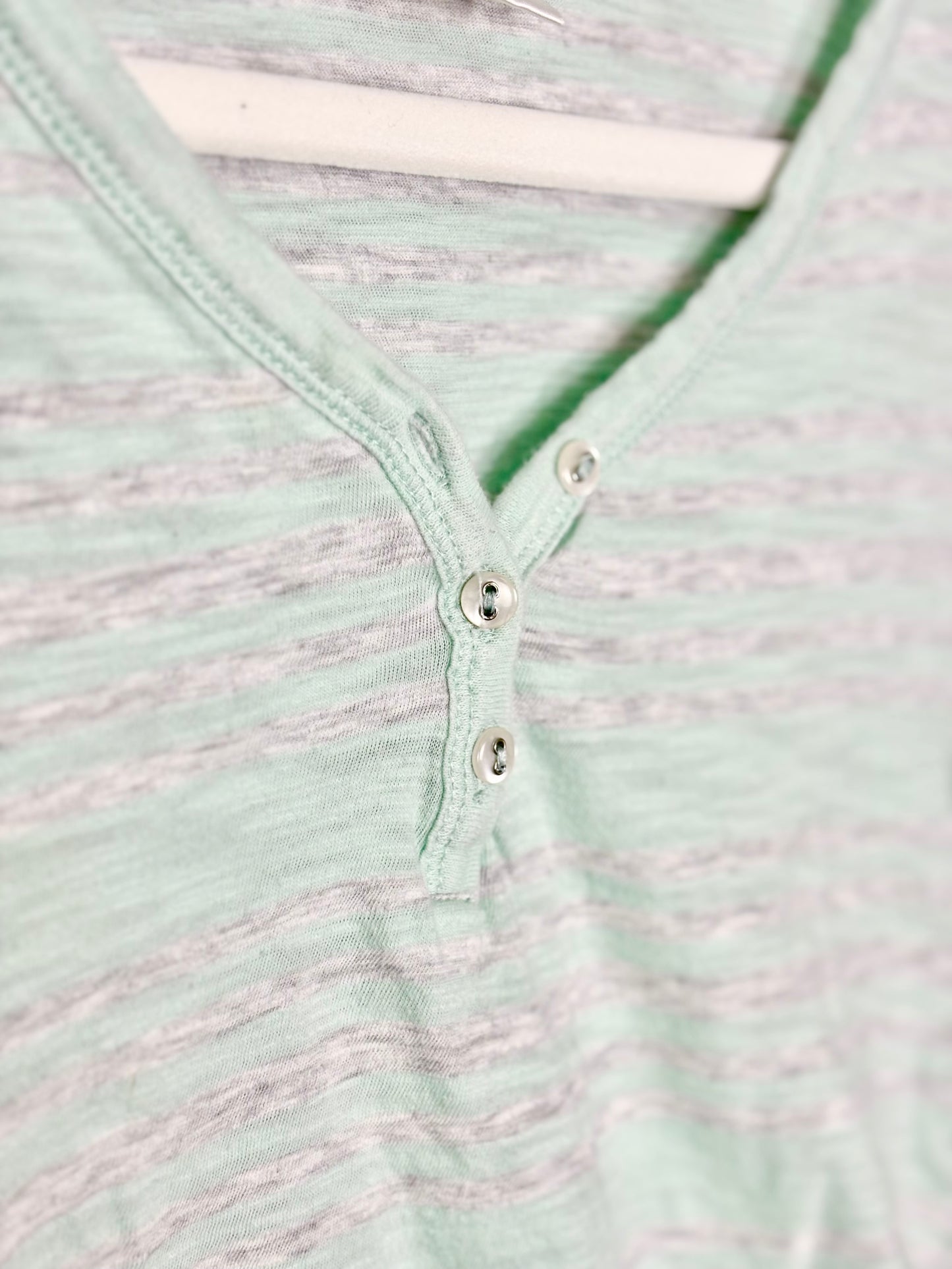 S - Motherhood Soft Green Stripe Top