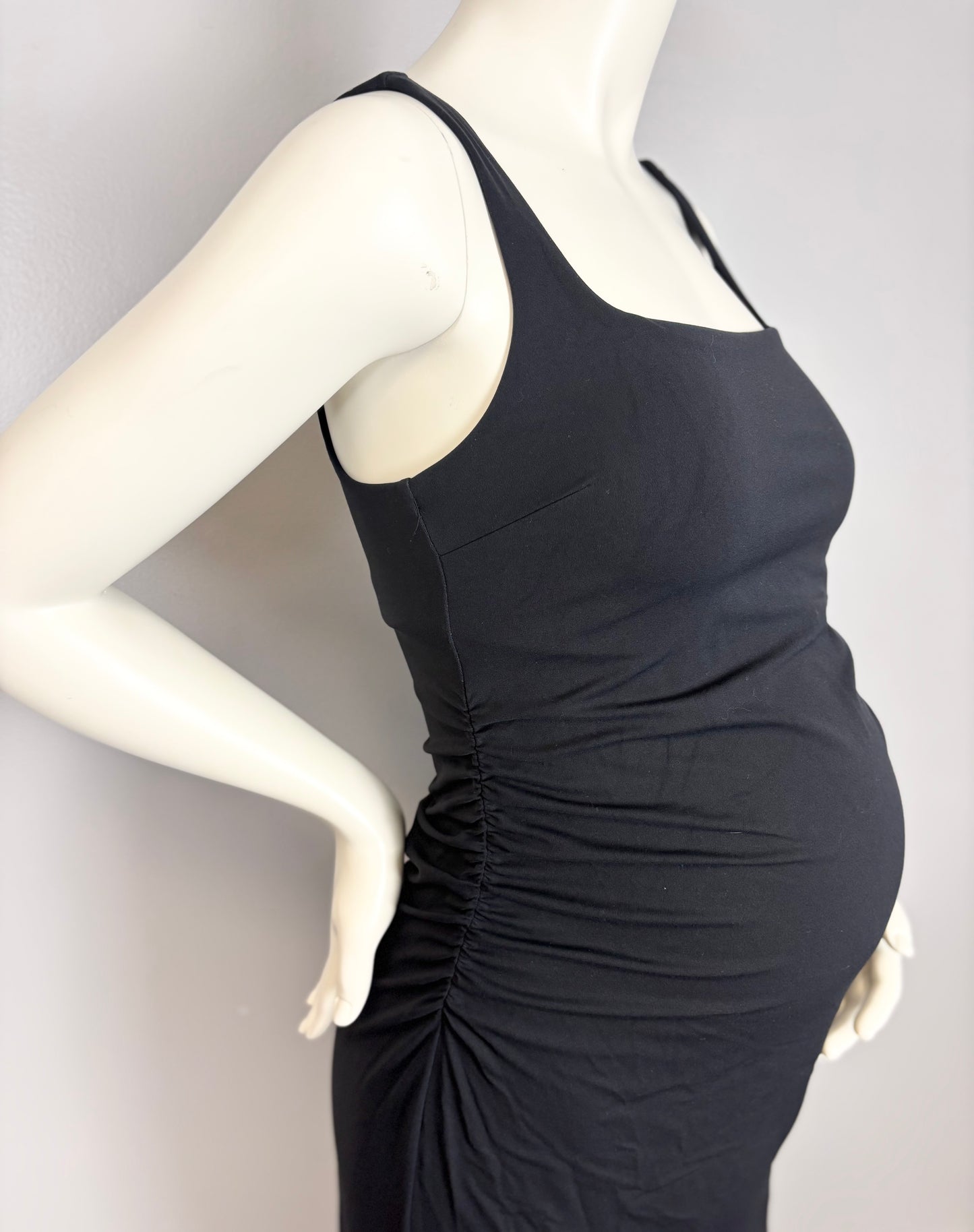 S/M - Long Black Buttersoft Bodycon Dress