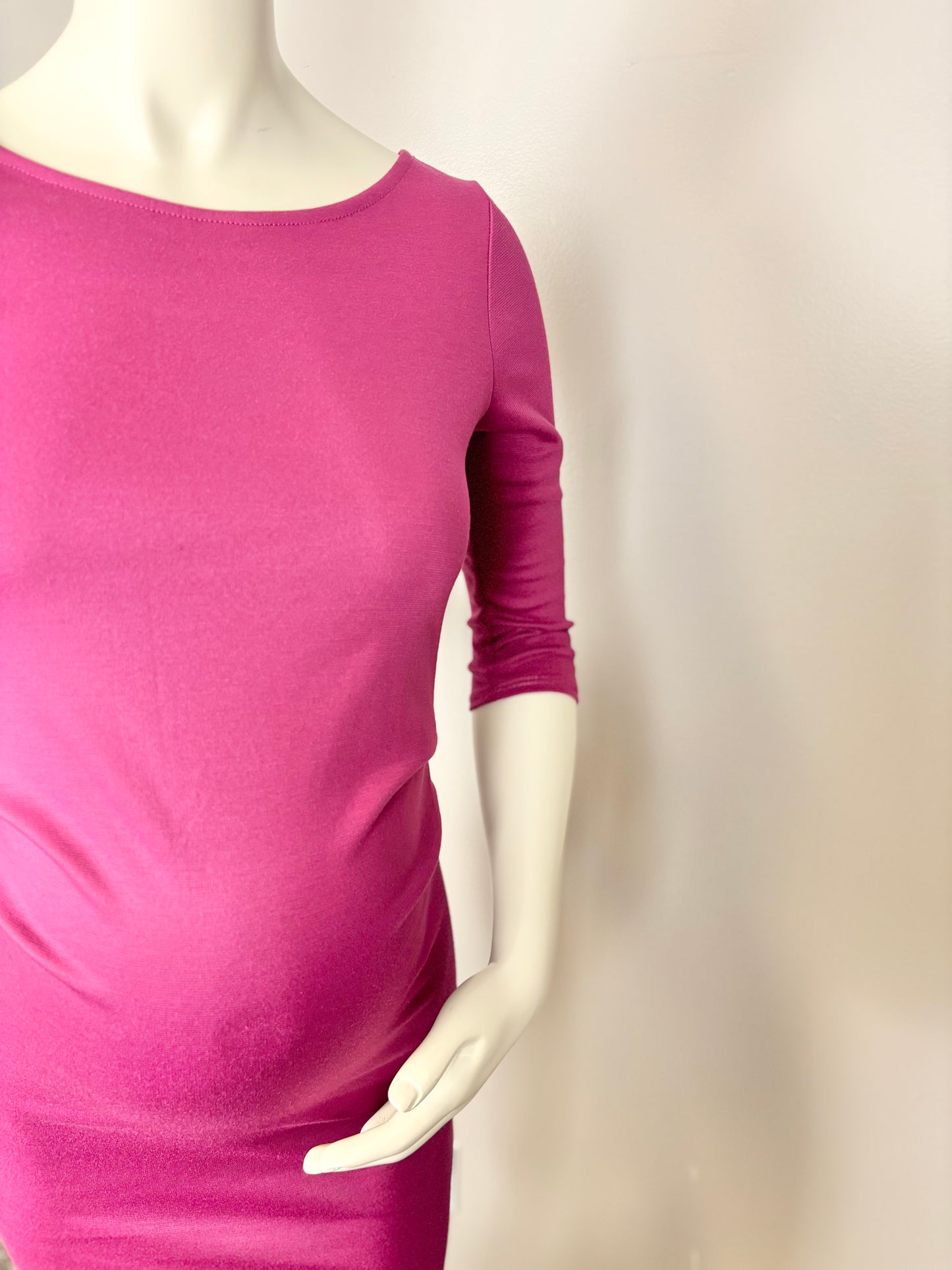 S – Pink Blush Fuchsia Bodycon Dress