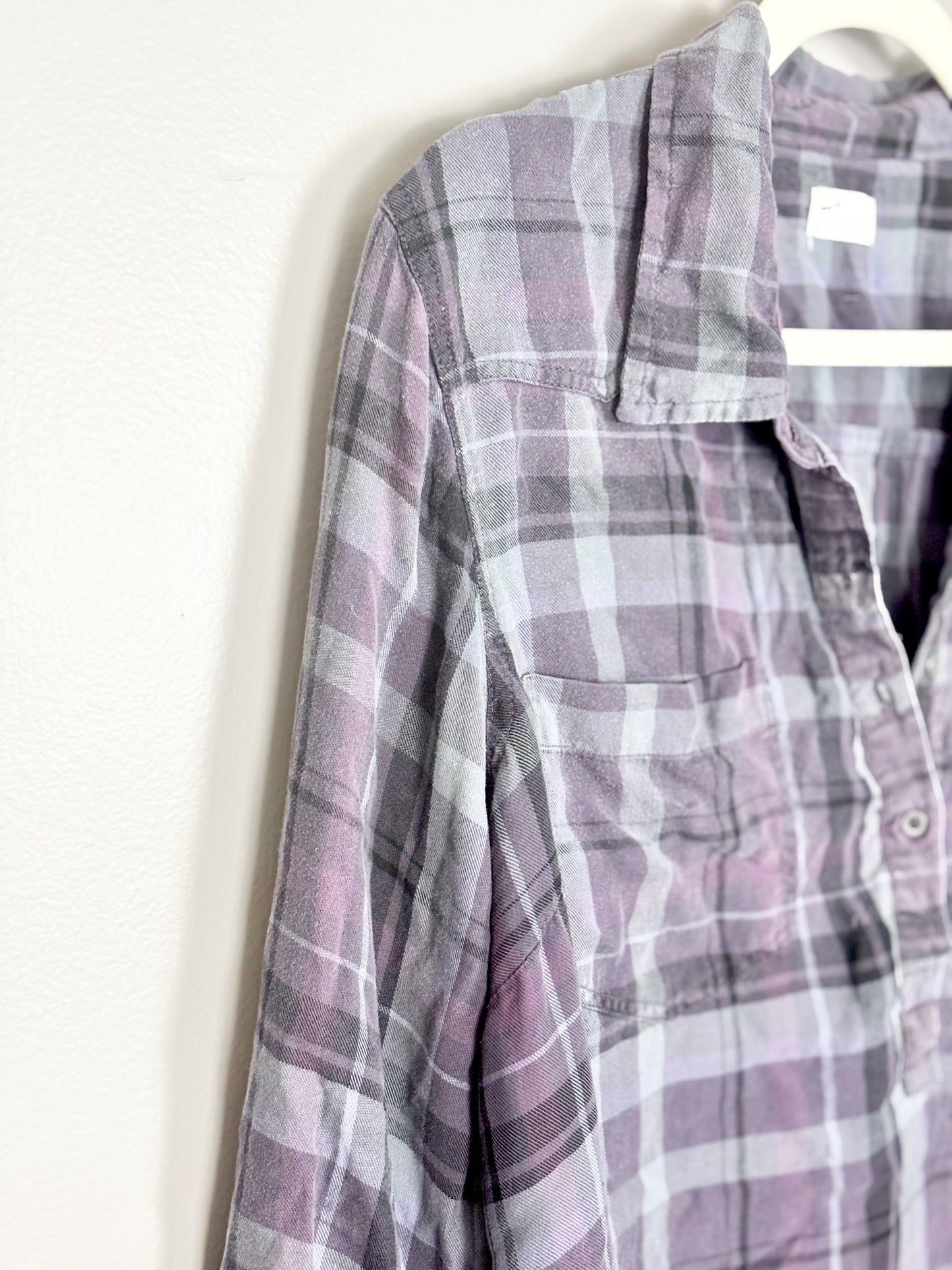 XXL - Thyme Purple Plaid Nursing-Friendly Shirt
