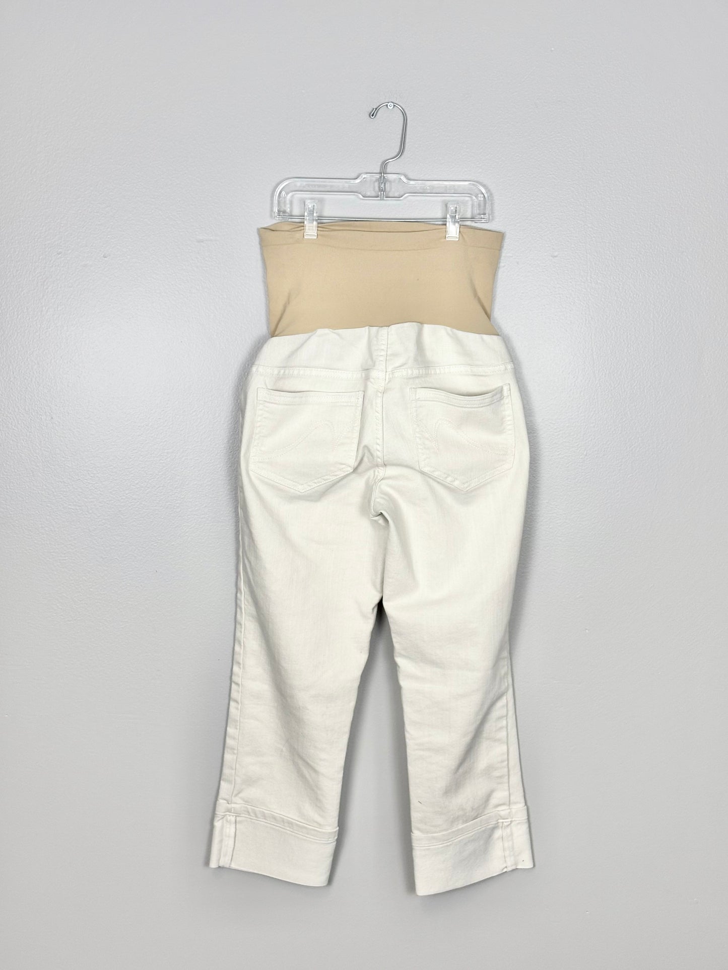 S - Motherhood Cream Denim Capri