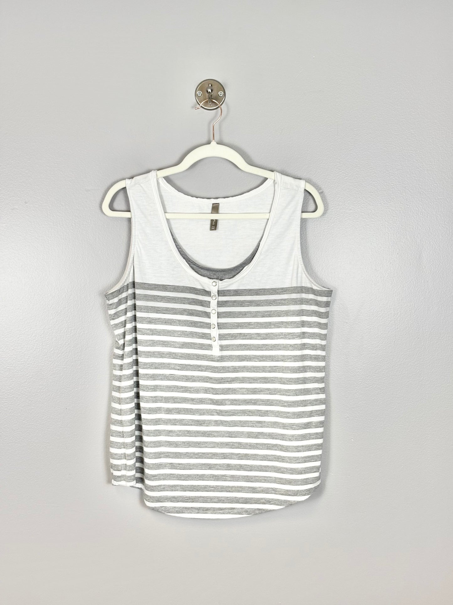 XXL - Thyme Grey Stripe Nursing Tank