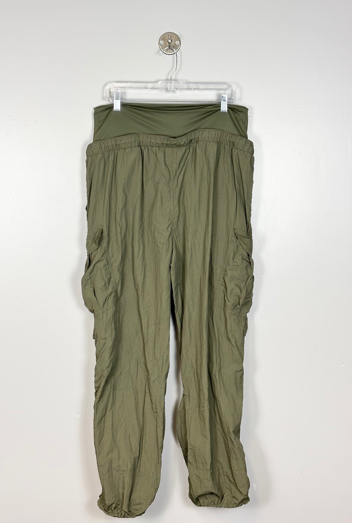 L - Paisley Sky Olive Green Parachute Pant