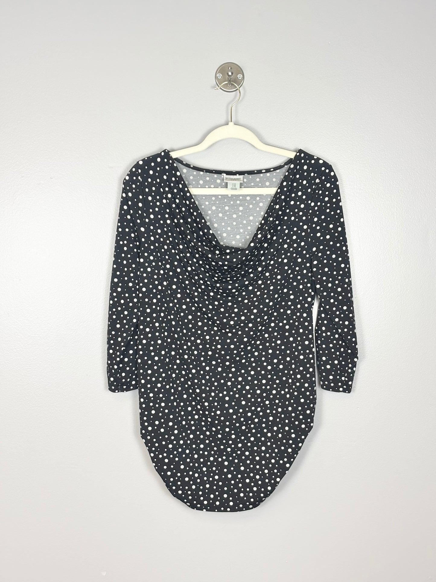 M - Motherhood Black & White Polka Dot Blouse