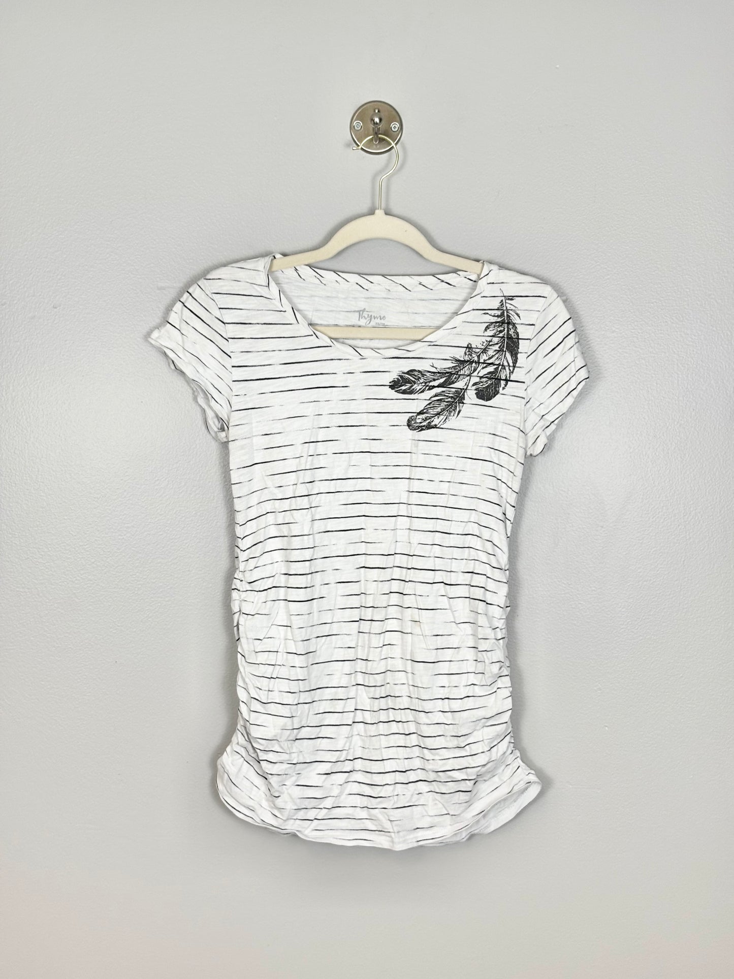 XS - Thyme Stripes & Feathers Fitted Shirt
