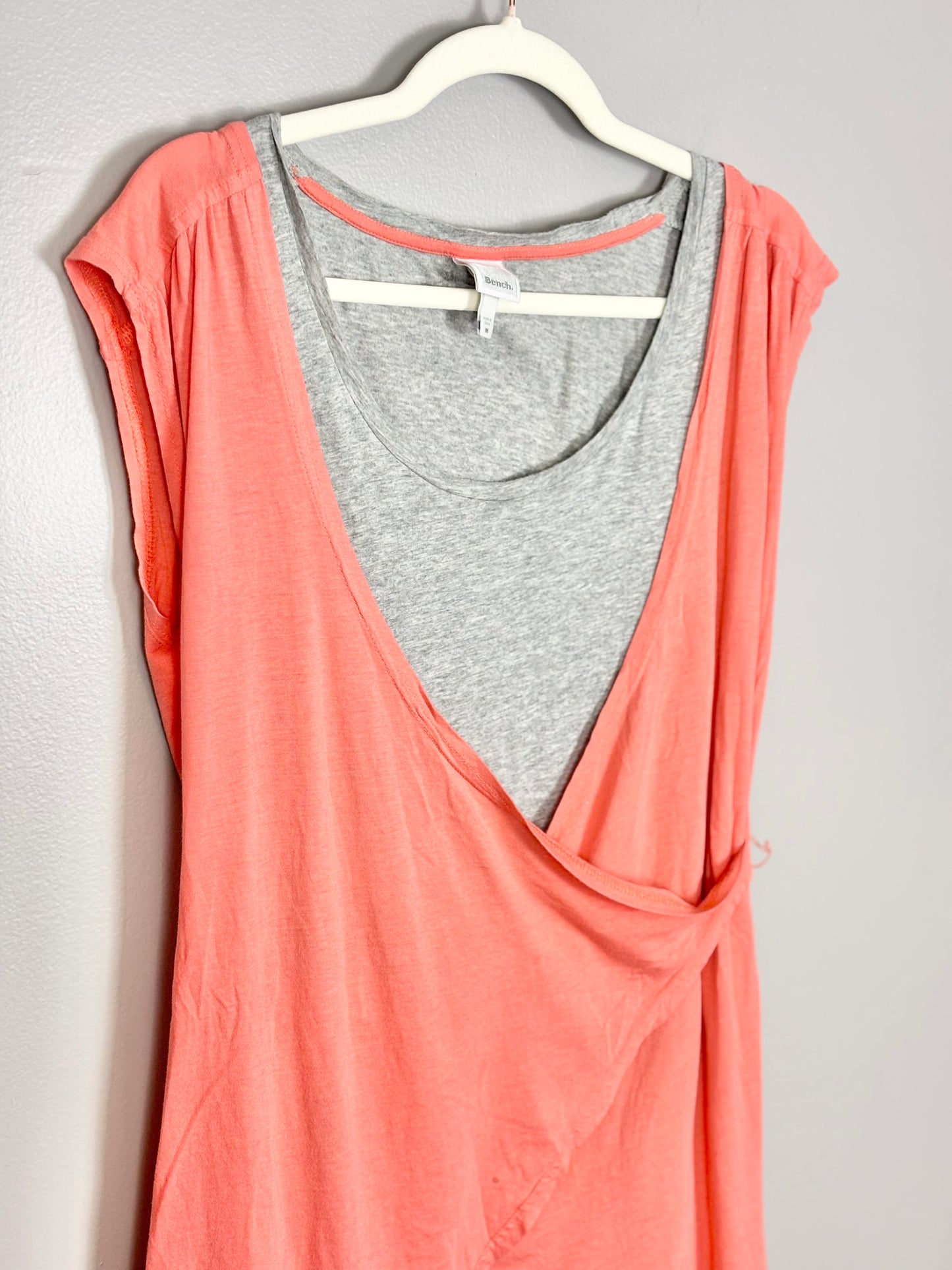 M - Bench Pink & Grey Double Layer Tee