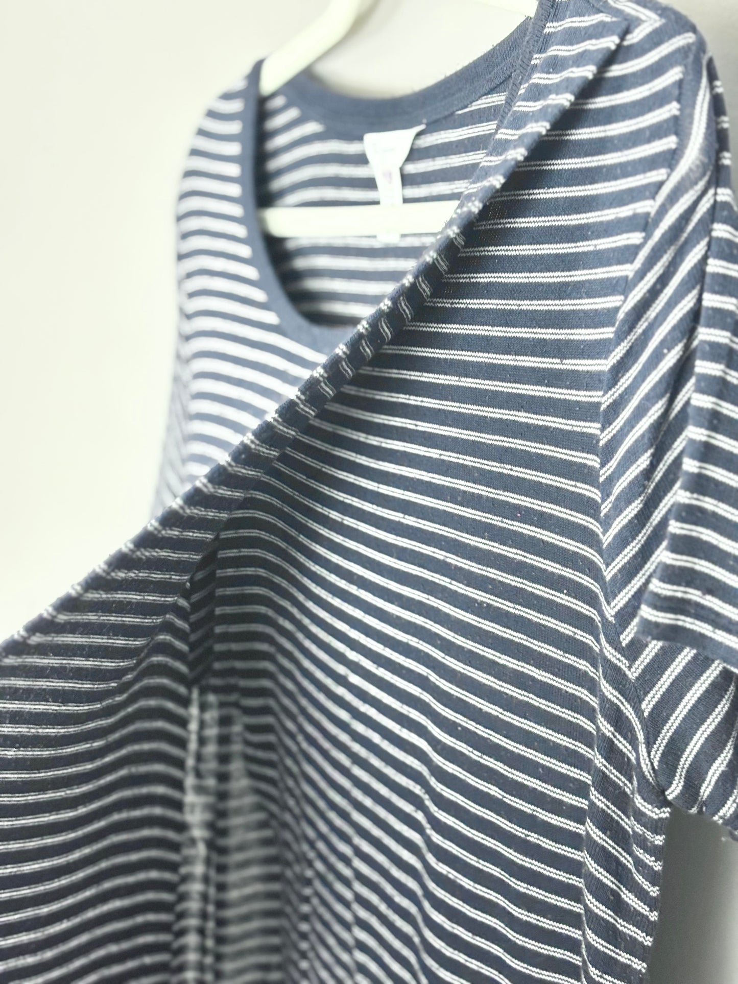 M - Thyme Navy Striped Nursing Shirt