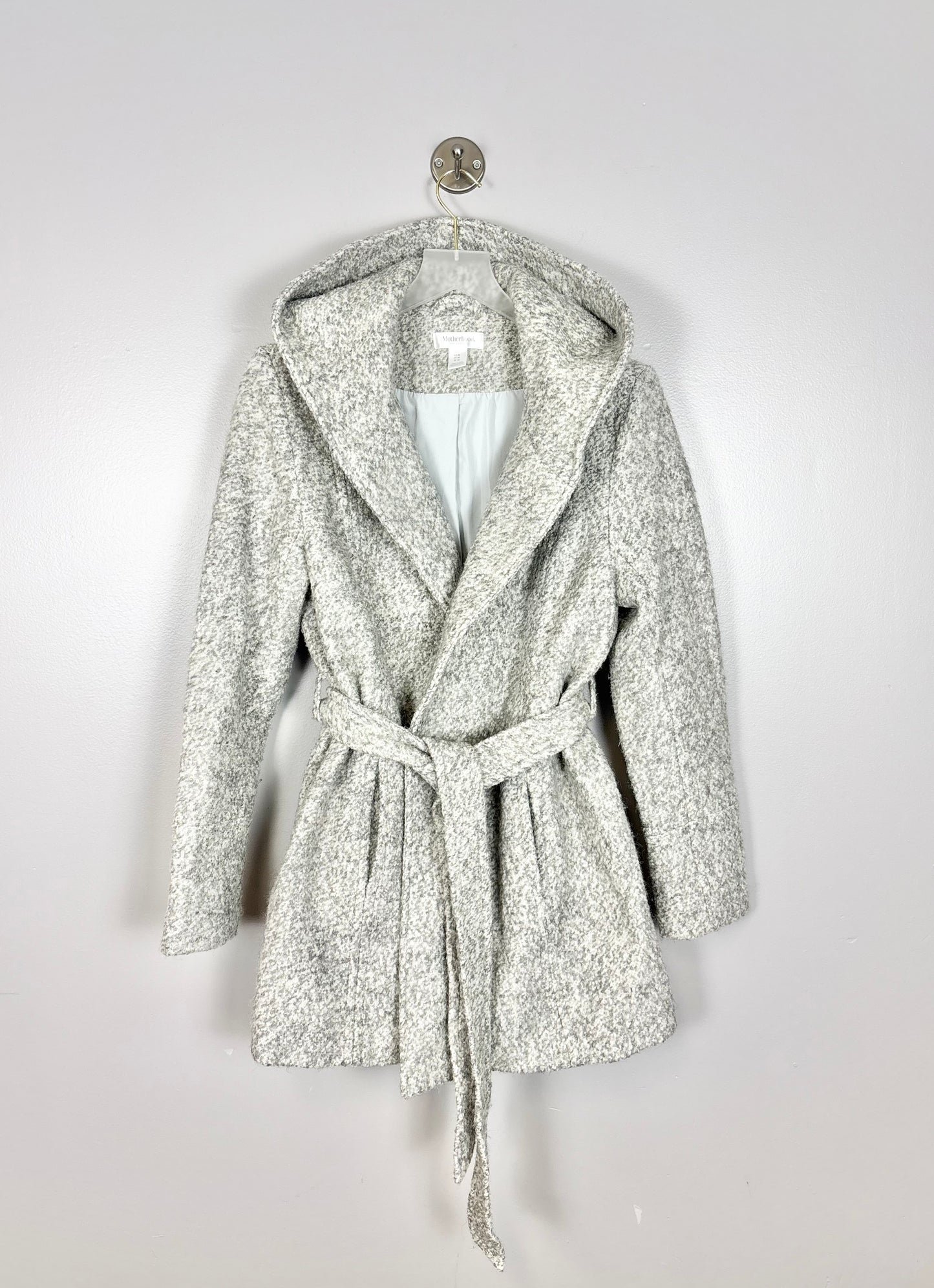 M - Motherhood Hooded Grey Wool-Blend Jacket