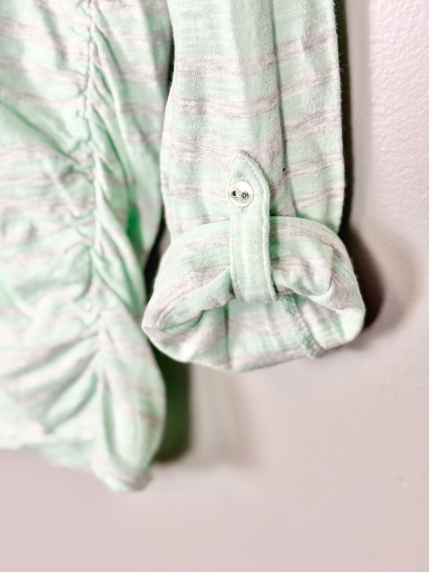 S - Motherhood Soft Green Stripe Top