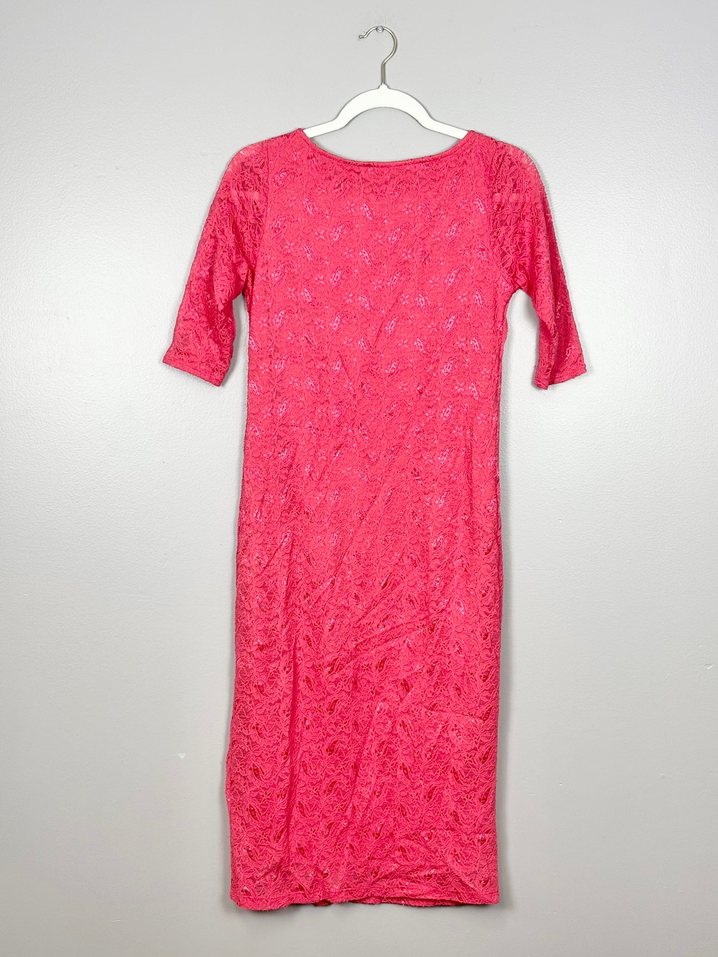 S - Pink Blush Pink Lace Bodycon Dress