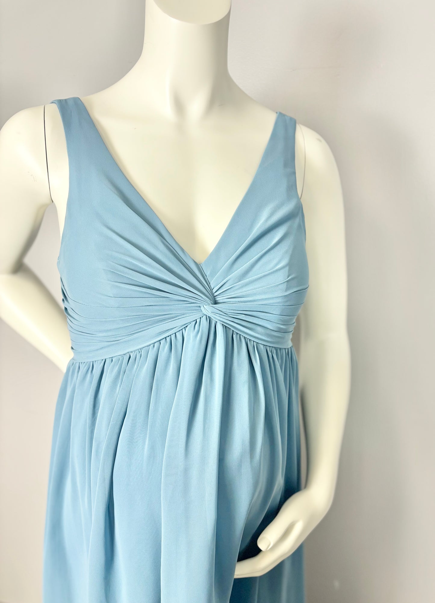 S - Azazie Light Blue Chiffon Gown