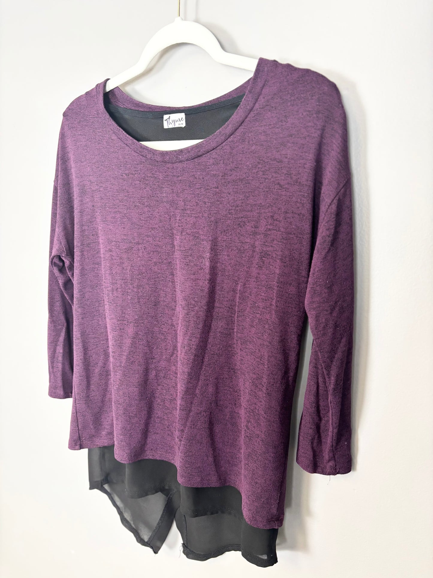 XS - Thyme Plum Double-Layer Nursing Sweater