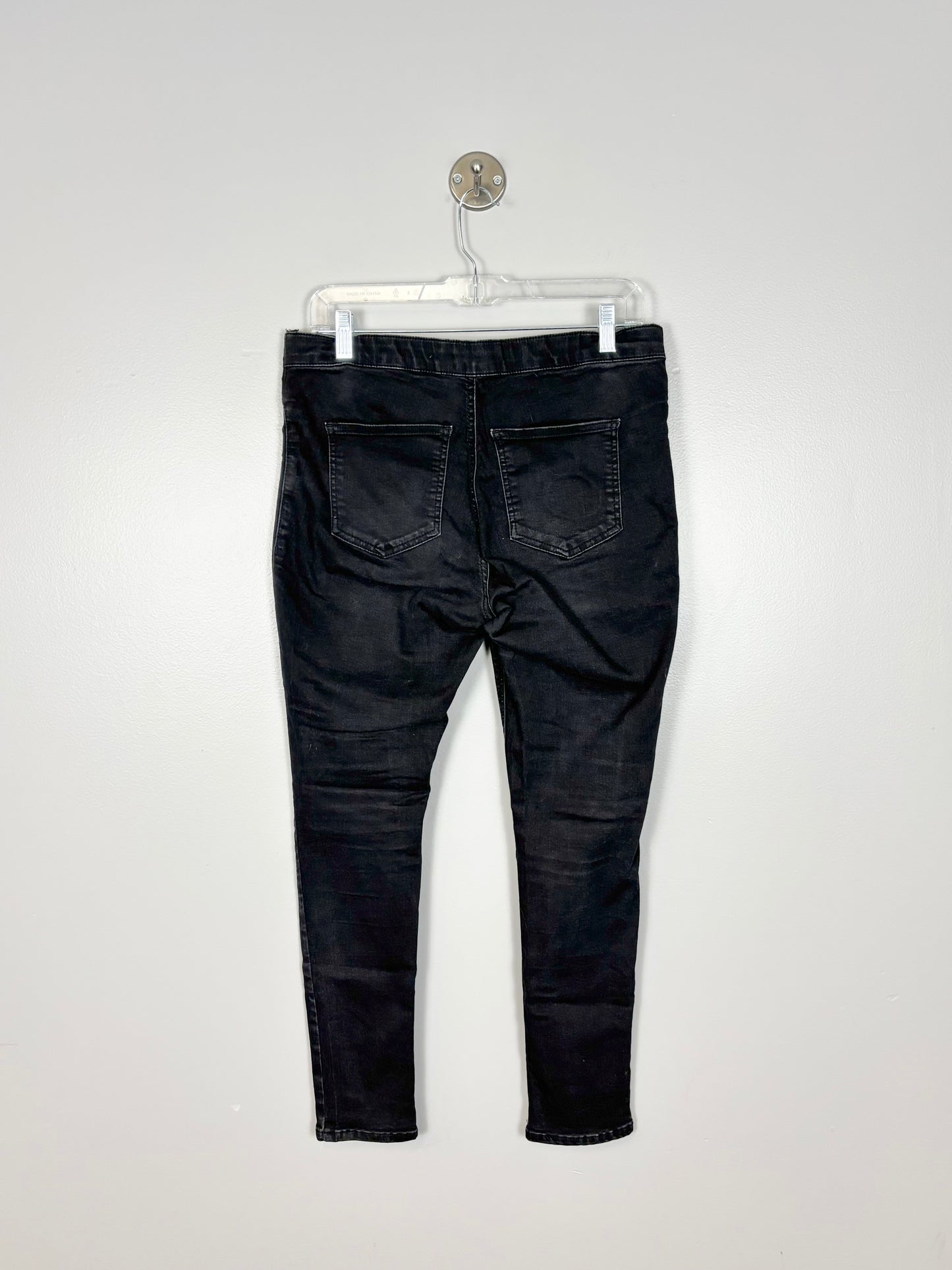 L/Size 12 - Topshop Joni Black Low Panel Denim