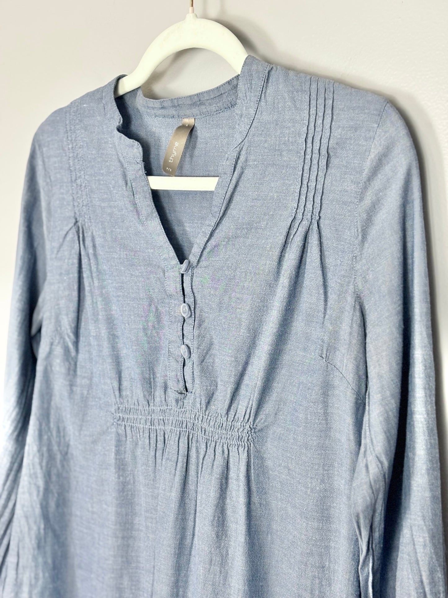 S - Thyme Chambray Blouse