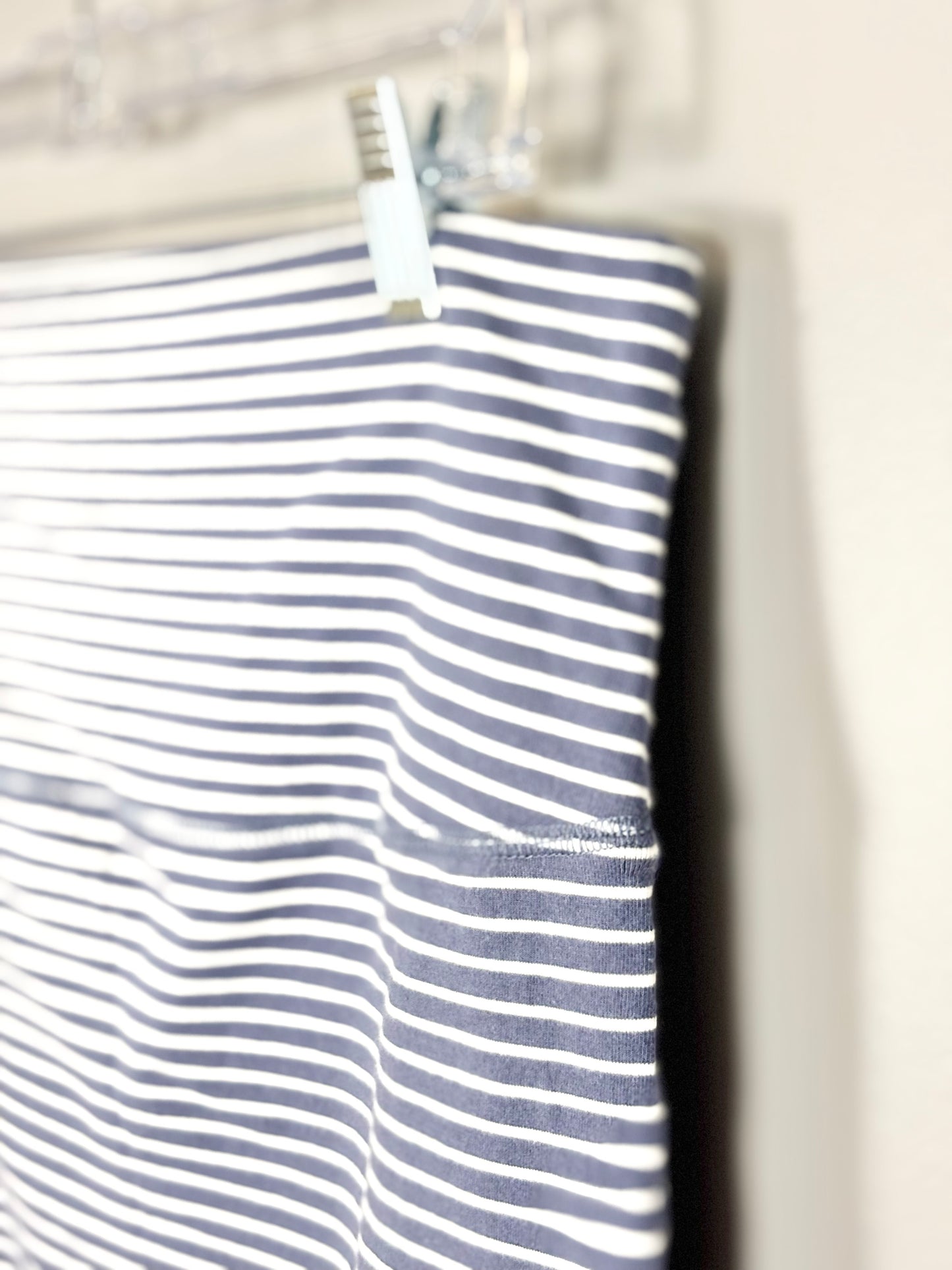 M - Thyme Smoky Blue Striped Skirt