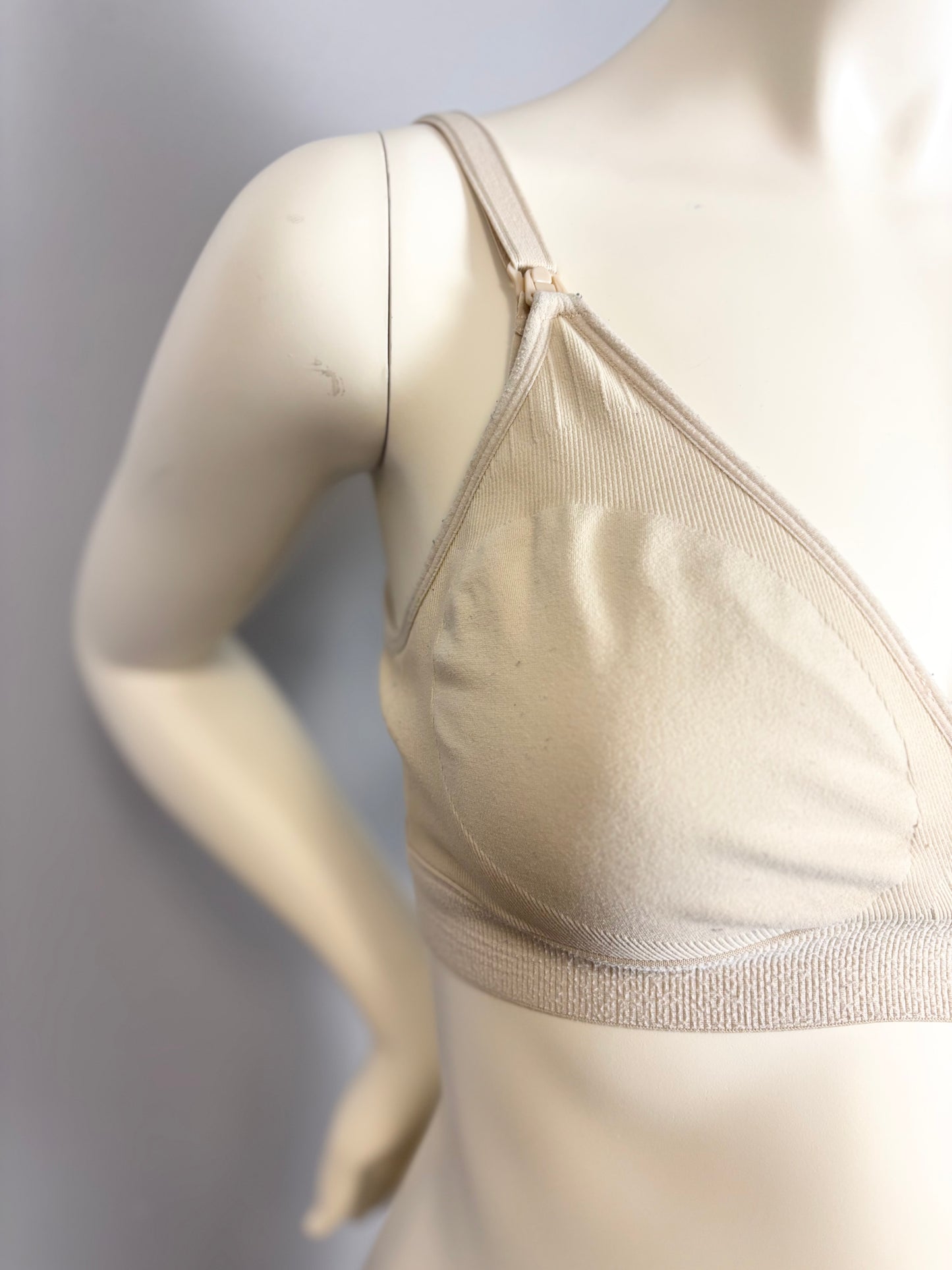 M - Taupe Ribbed Nursing Bralette