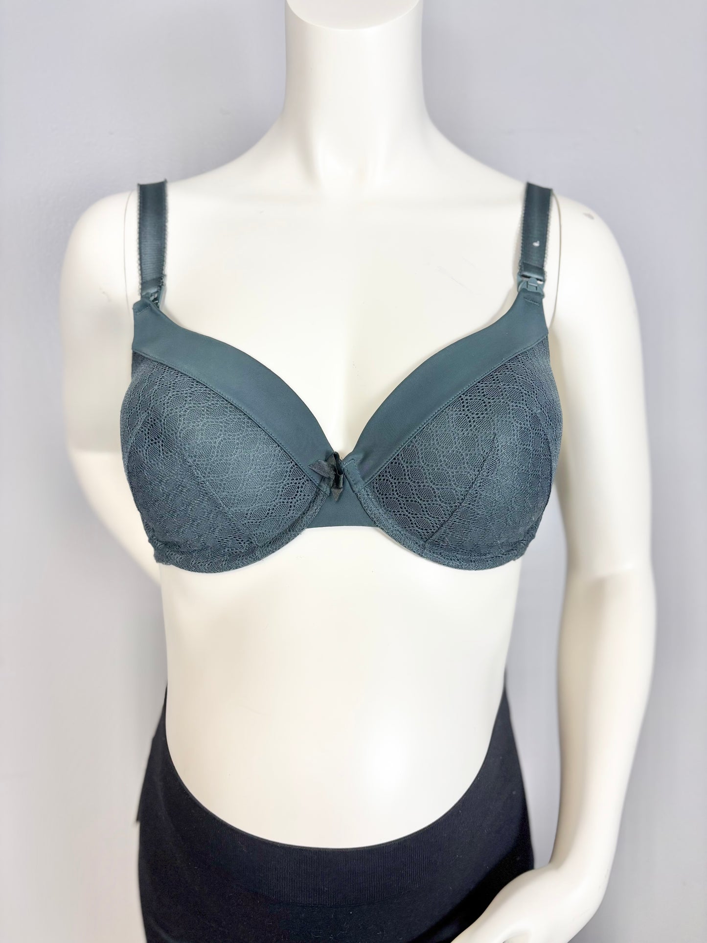Size 38D/XL - Thyme Pine Green Lace Bra
