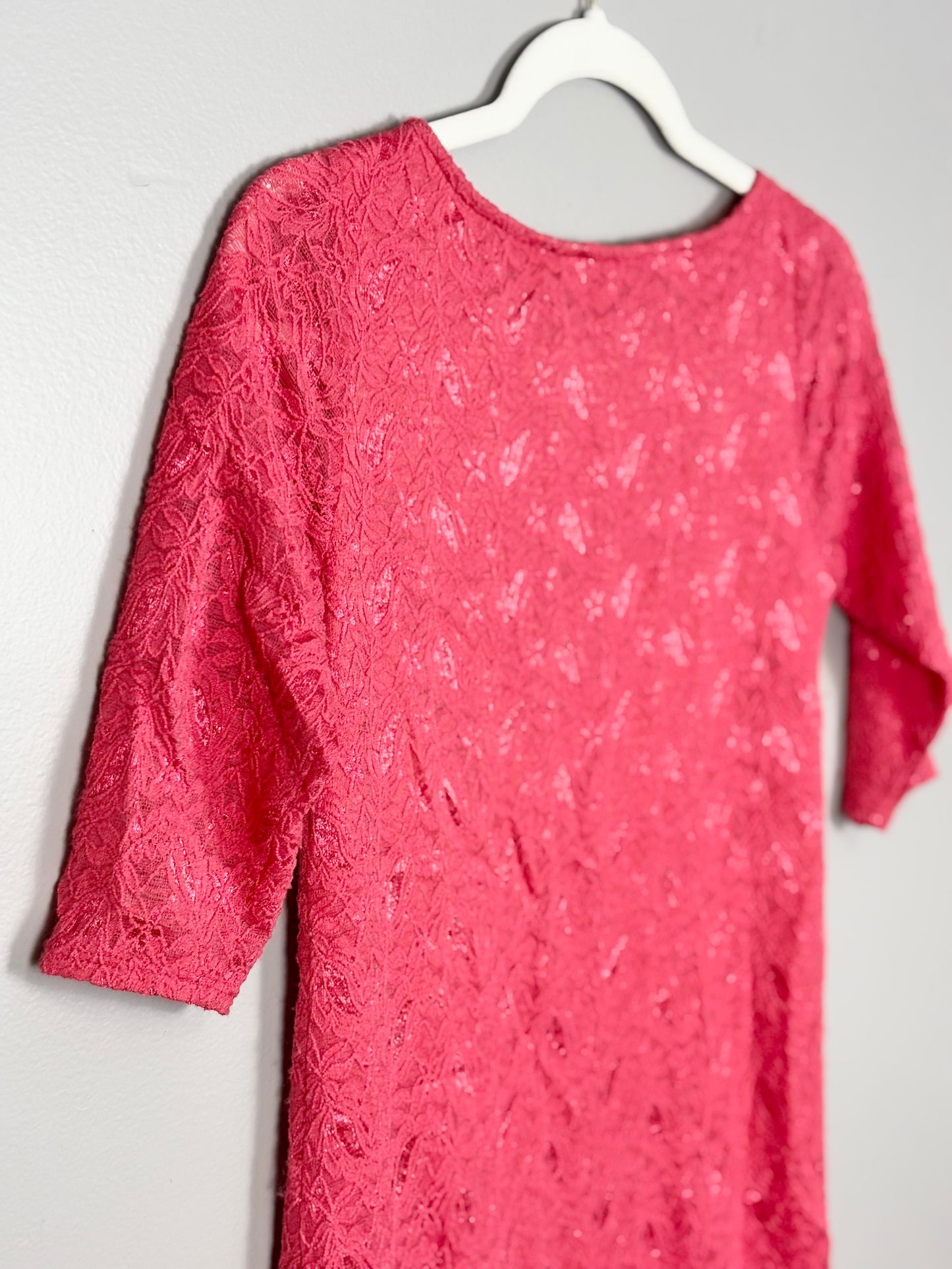 S - Pink Blush Pink Lace Bodycon Dress