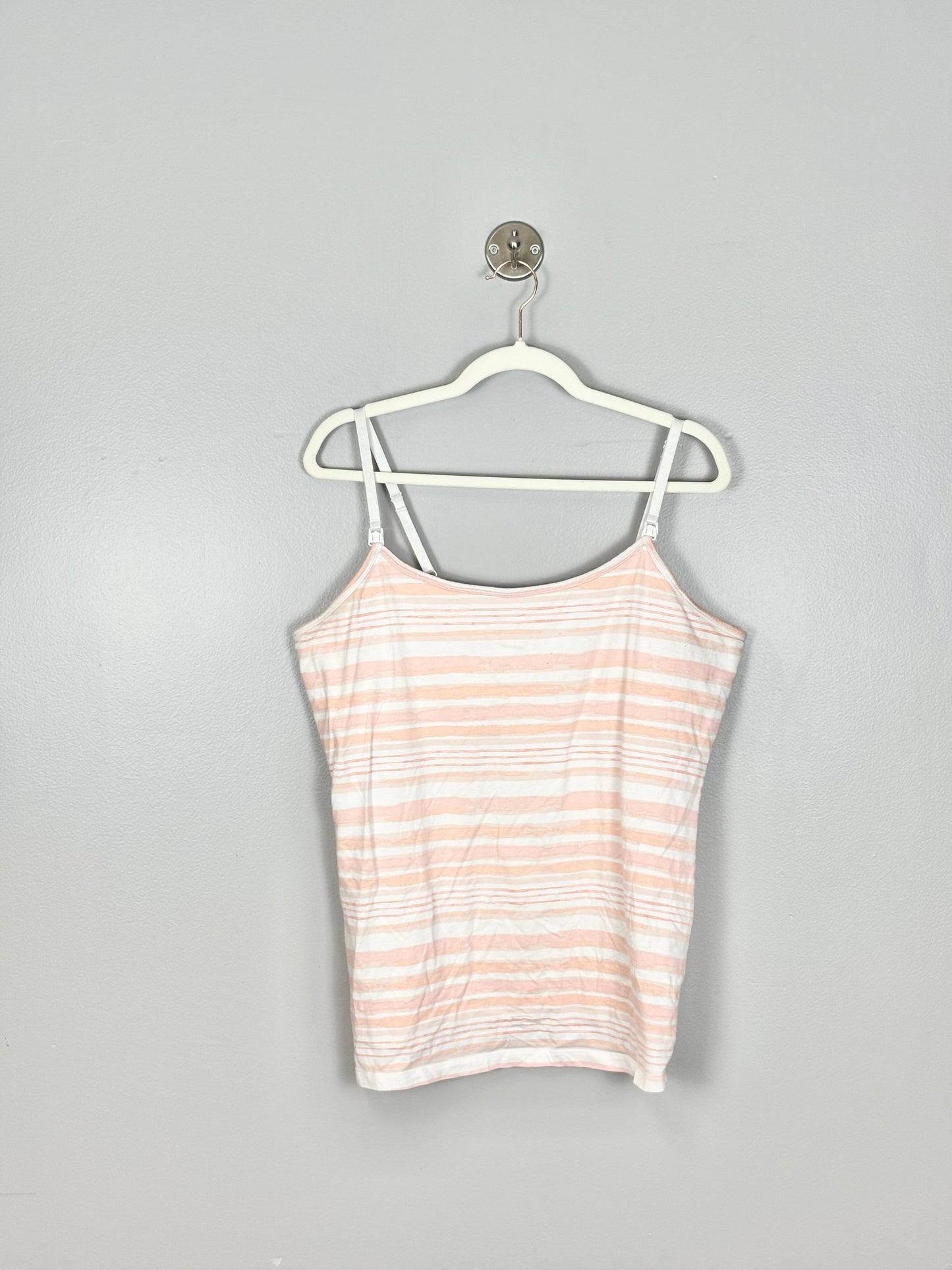 XL - Motherhood Pink Stripe Nursing Tank