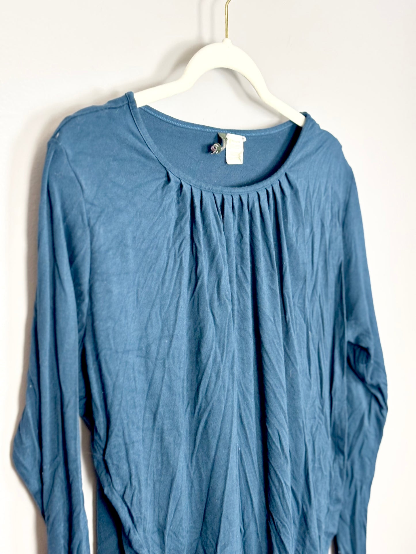 L - Mother’s Vogue Dark Teal Nursing Shirt