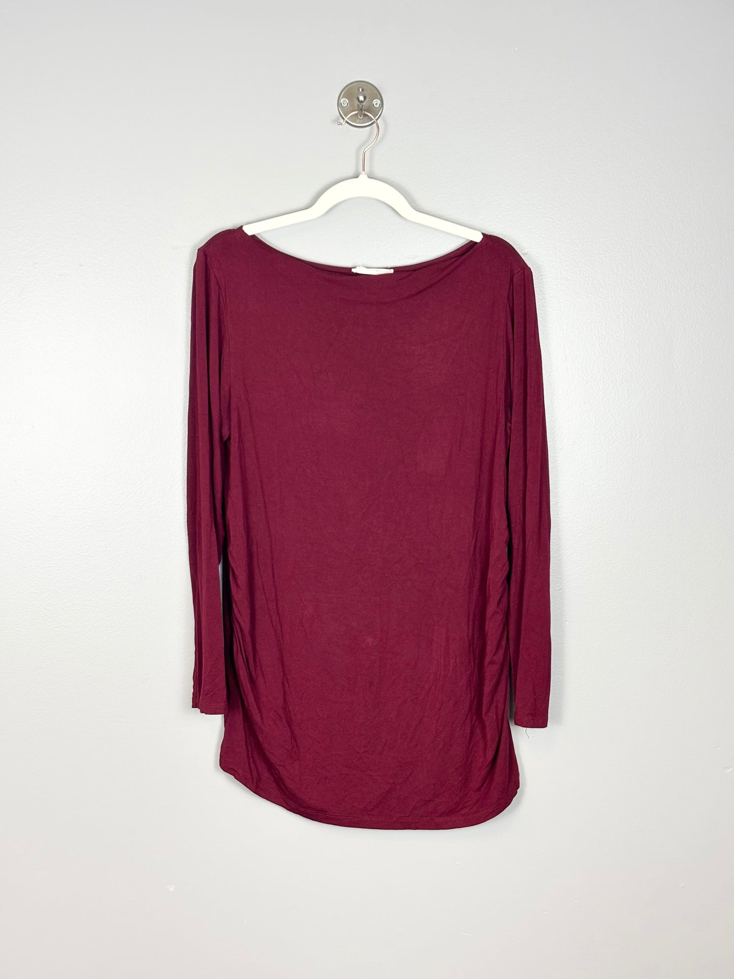 XL - Hello Miz Burgundy Fitted Long Sleeve Top