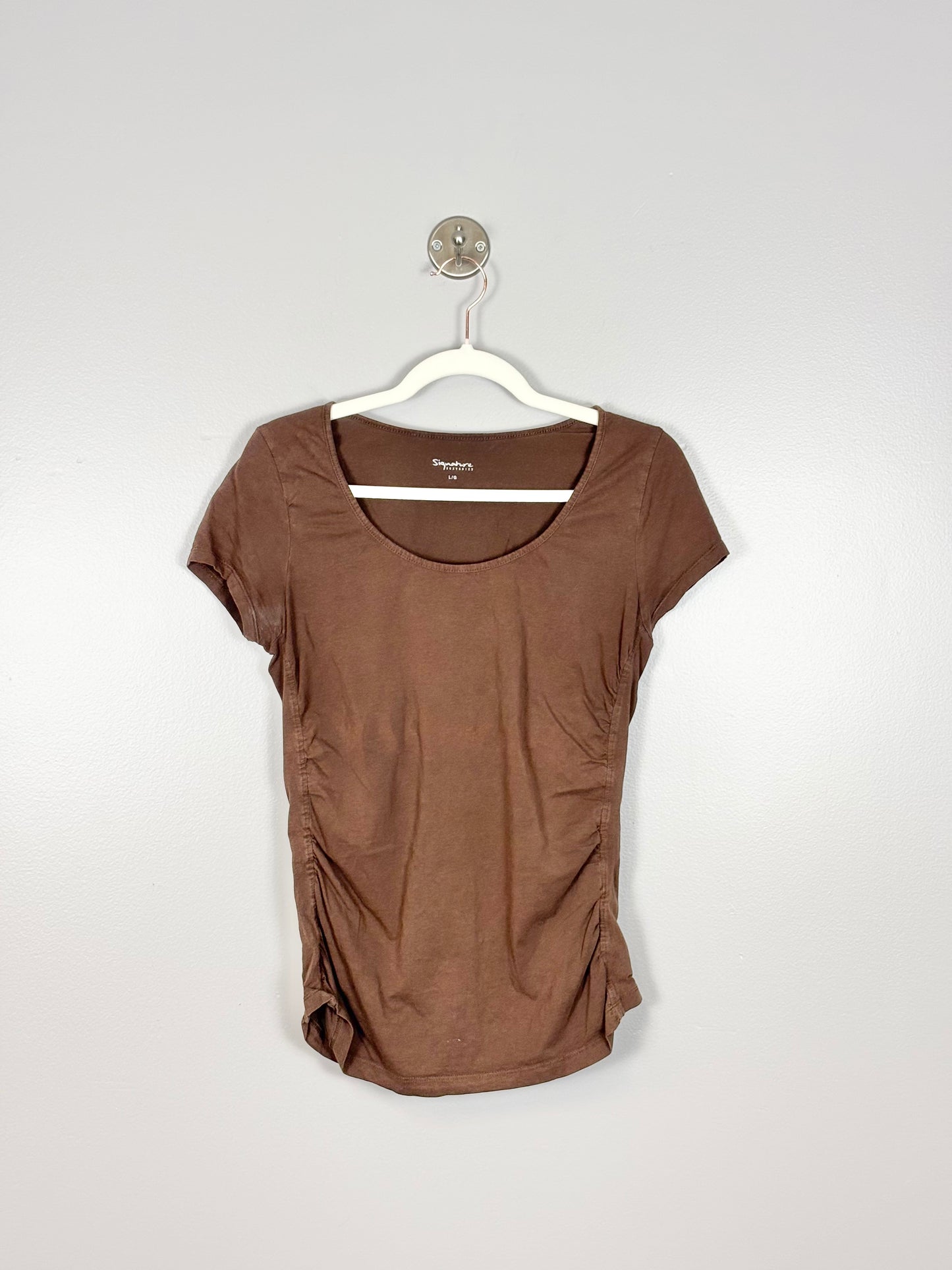 L - Suzy Sheir Chocolate Brown Shirt