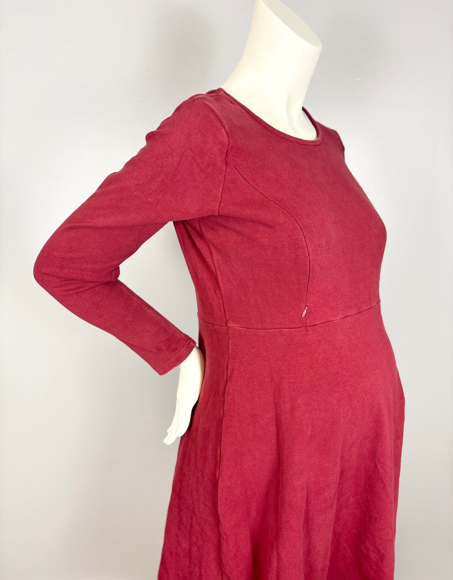XL - Ella Bella Cranberry Nursing Dress