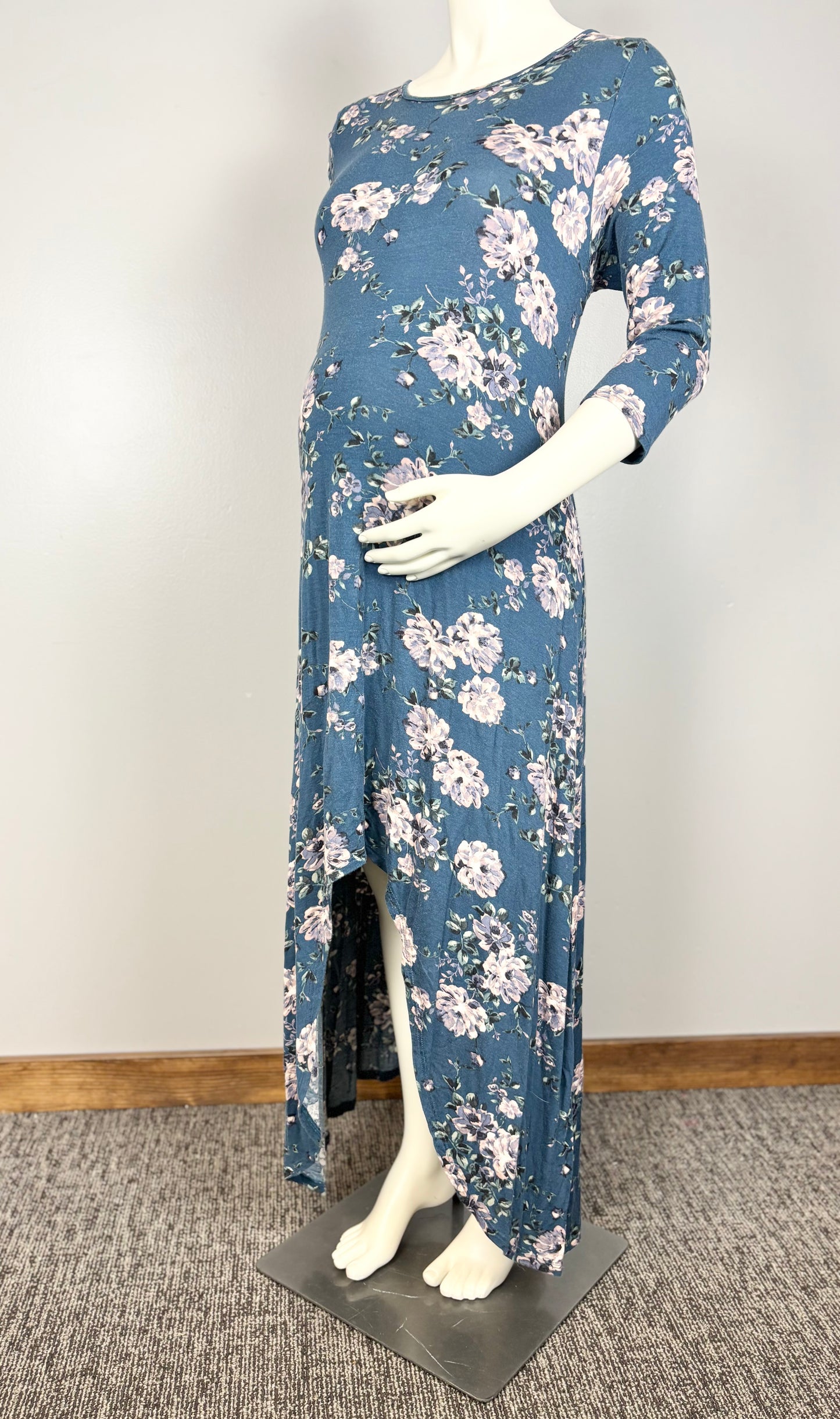 XL – Bellamy Dark Teal Floral Maxi Dress