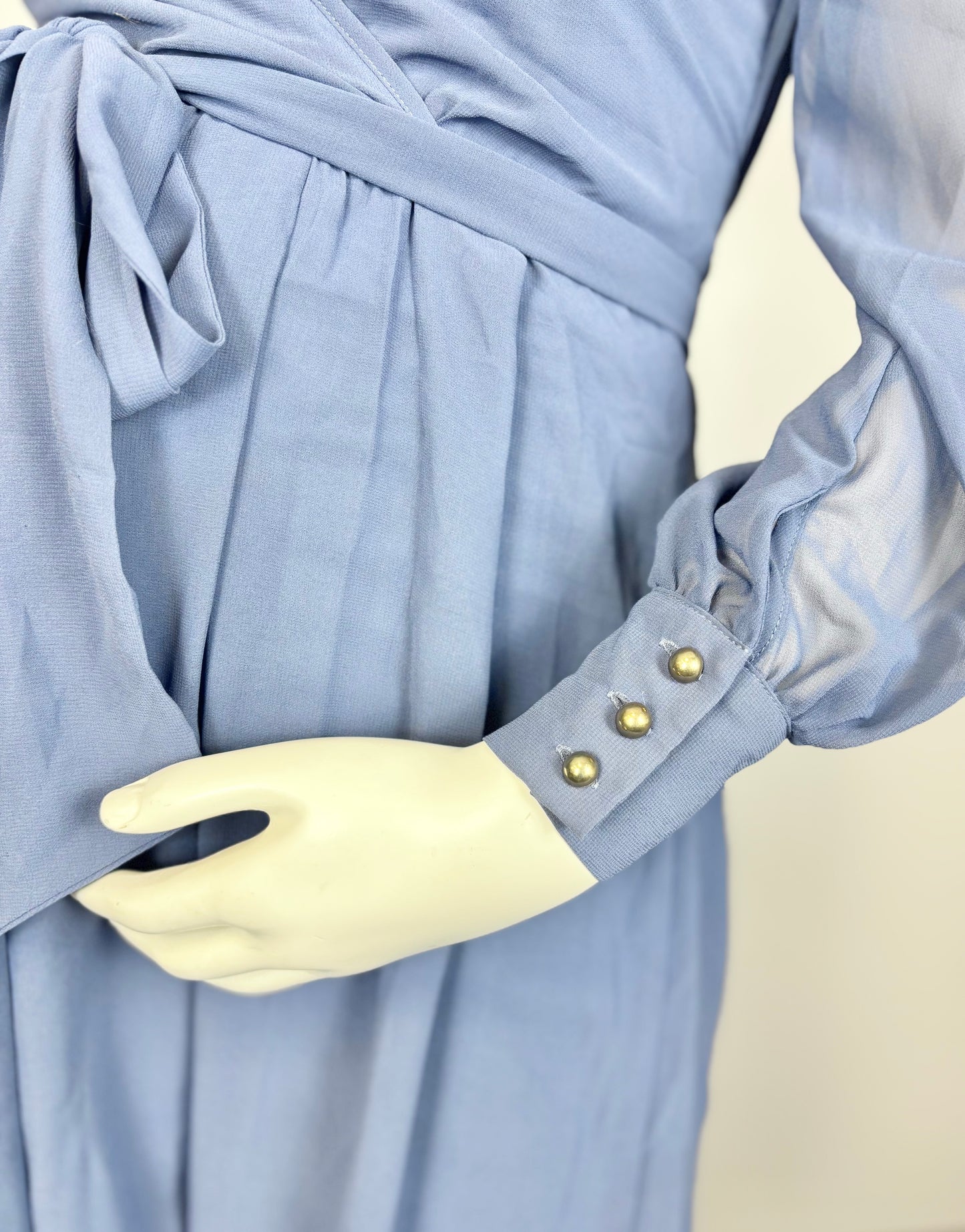 S - Powder Blue Chiffon Dress